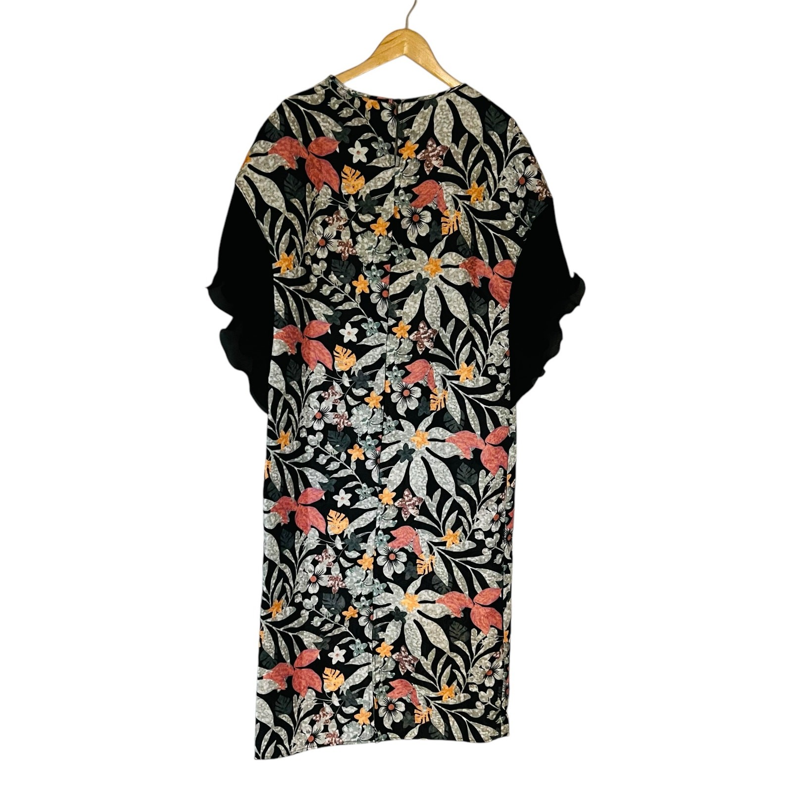 SHEIN Modely Floral Print Ruffle Sleeve Oversized Fit Dress Size XL NWT Multi