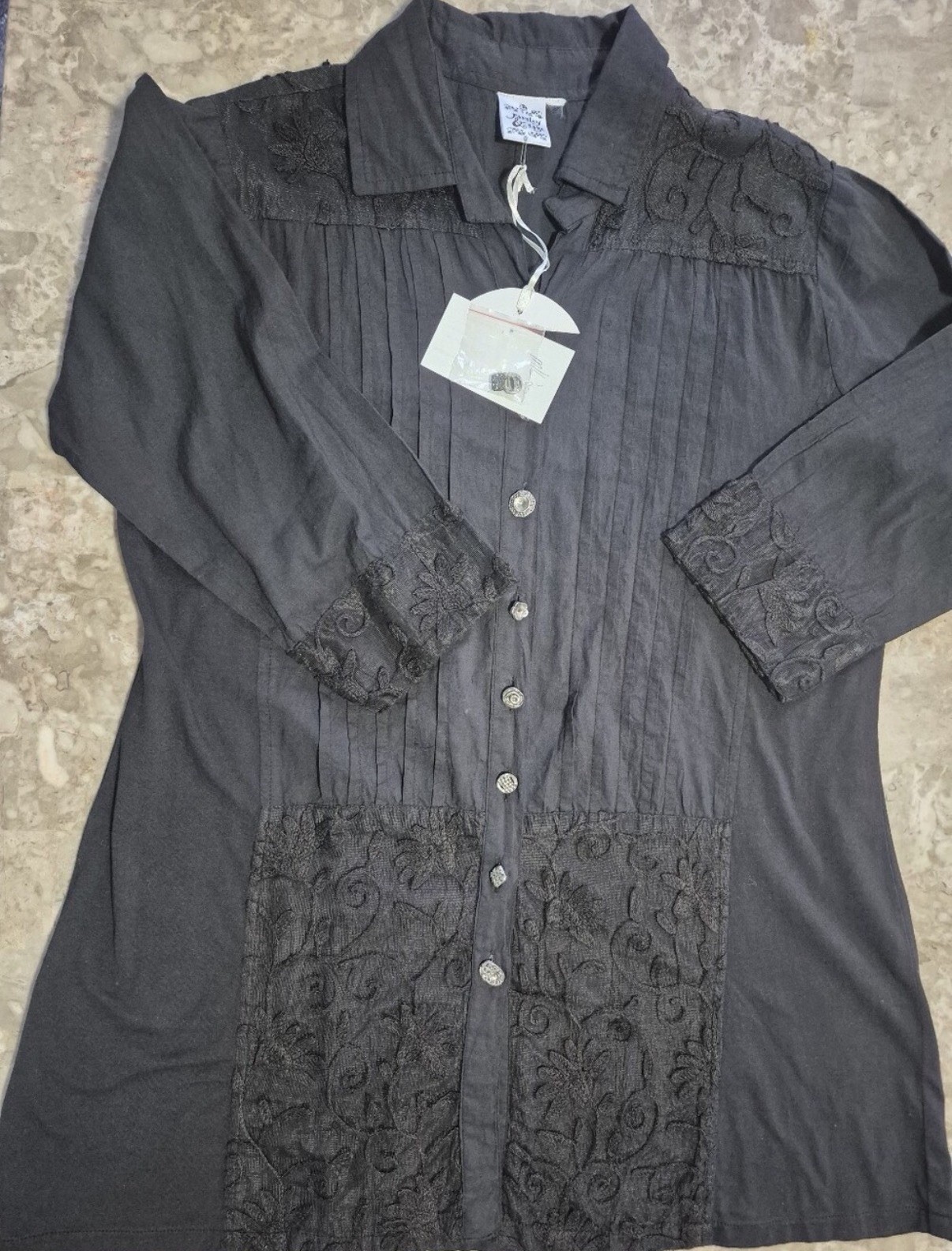 Parsley and sage bohemian Button-Front Laganlook art to wear Tunic medium/large