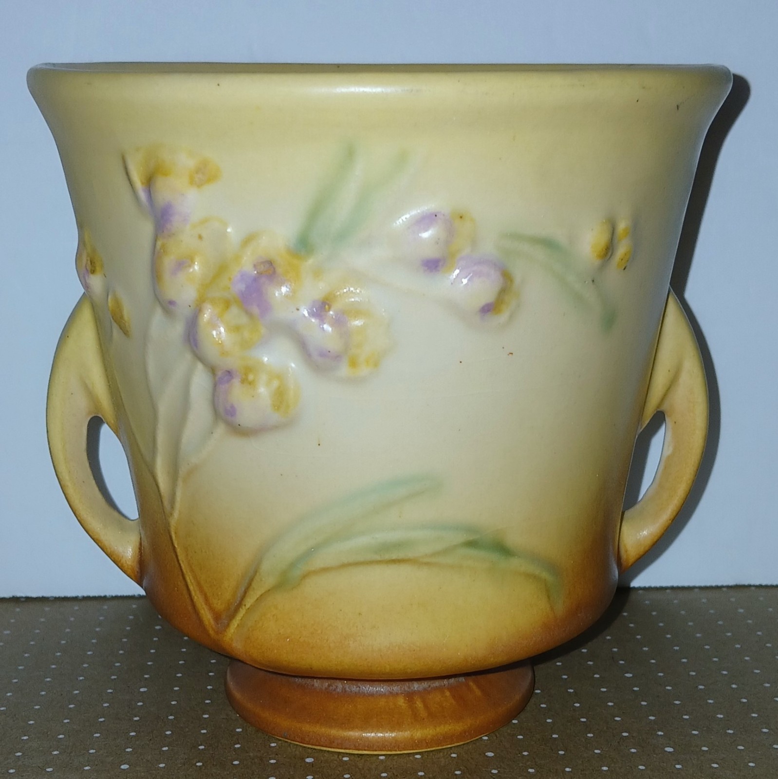 Roseville Ixia 640-5 Flower Pot, Vintage Art Deco Pottery, MCM No Damage, Marked Roseville Ixia 640-5 Flower Pot, Vintage Art Deco Pottery, MCM No Damage, Marked
