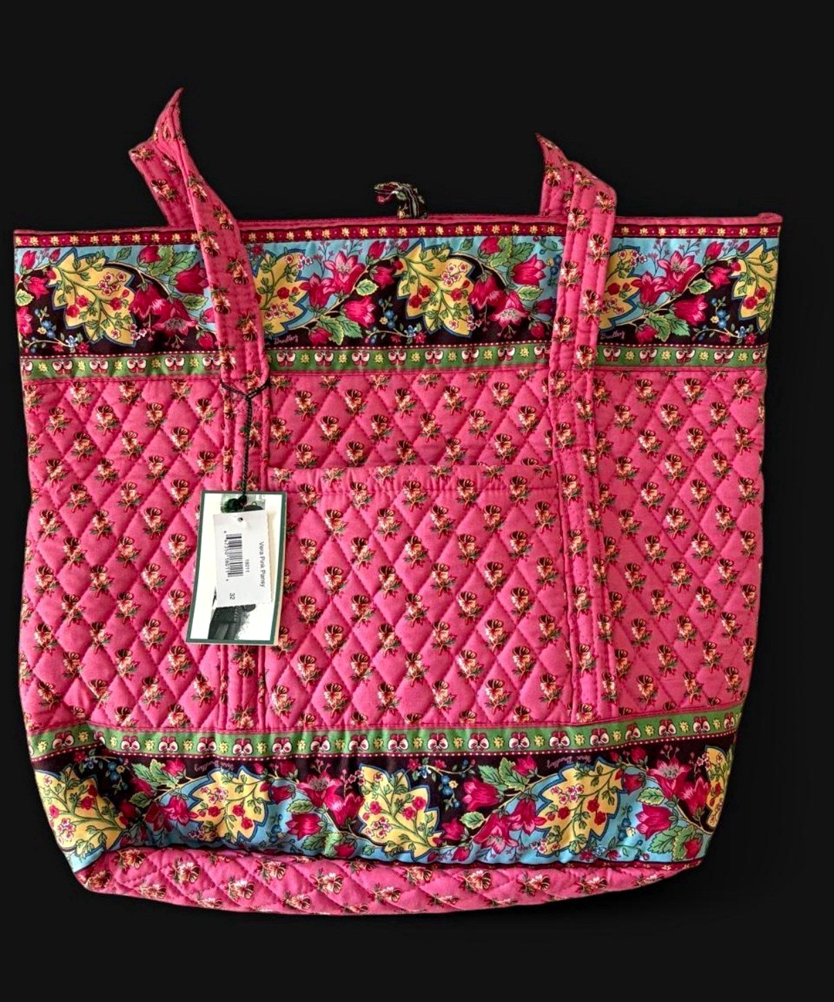 NWT SUPER RARE Vintage Retired Vera Bradley Pink Pansy Floral Quilted Tote Bag NWT SUPER RARE Vintage Retired Vera Bradley Pink Pansy Floral Quilted Tote Bag