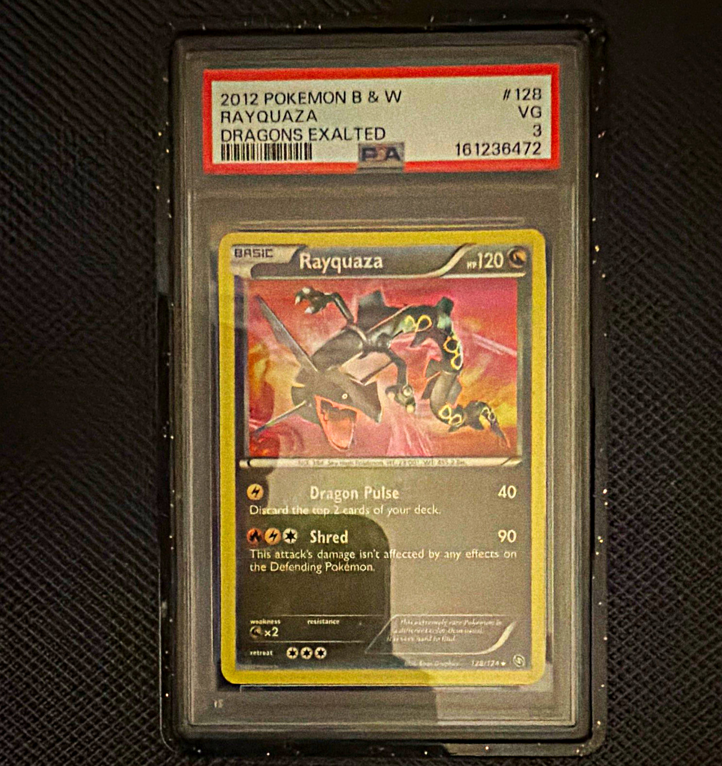 Rayquaza 128/124 Dragons Exalted Holo Secret Rare English 2012 PSA Graded