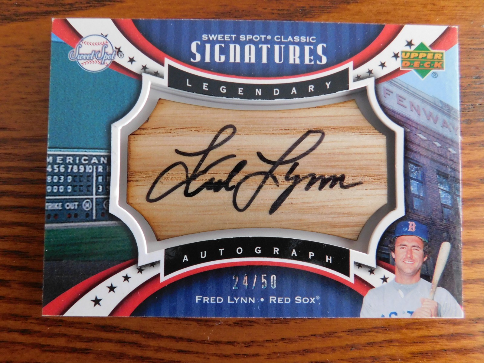 2007 UD Sweet Spot Classic Signatures FRED LYNN Auto BAT BARREL #d 24/50 Red Sox