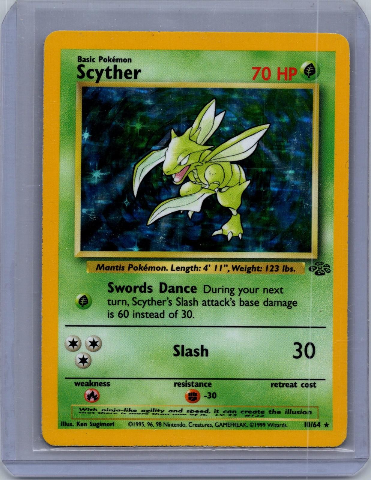 Scyther 10/64 Rare Jungle Pokemon Unlimited Holo Near Mint Scyther 10/64 Rare Jungle Pokemon Unlimited Holo Near Mint
