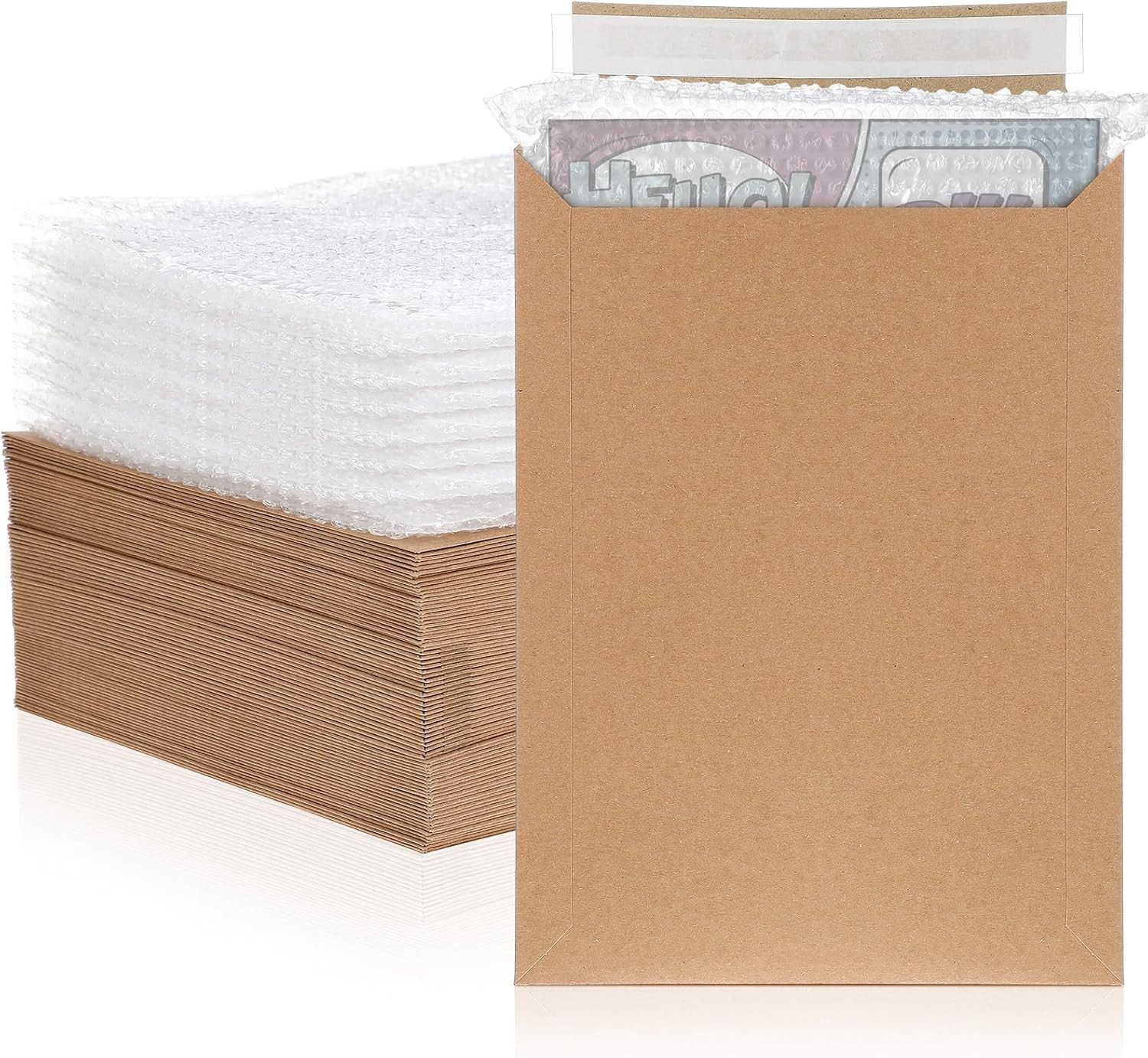 50 Pcs Comic Book Mailers Shipping Box 8.27 x 11.42 Inches with Bubble Brown