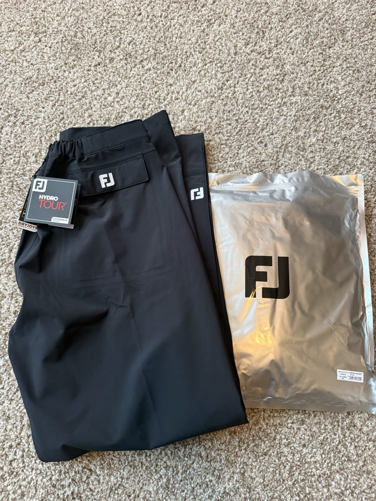 NEW FJ Footjoy Men’s HydroTour Black Rain Pants Size Extra Large XL 37672 NEW FJ Footjoy Men’s HydroTour Black Rain Pants Size Extra Large XL 37672