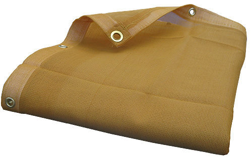 8' x 10' DESERT TAN MESH SCREEN SHADE TARP, TRIPLE STITCHED, 