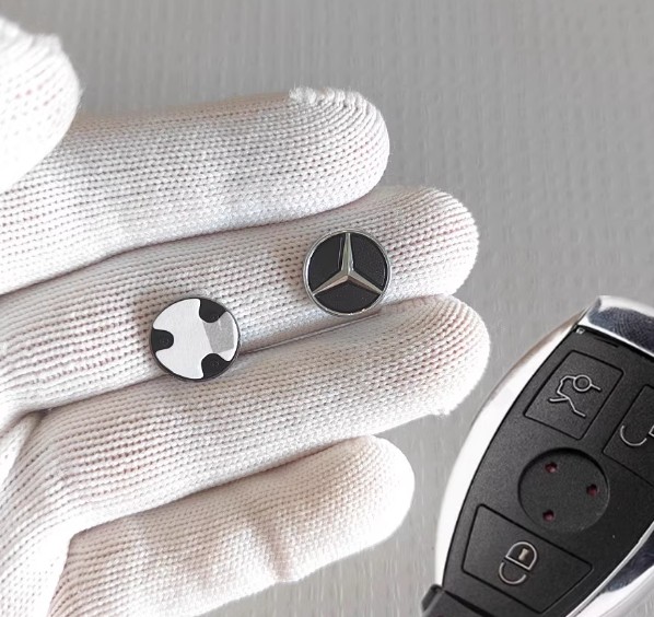 2PCS Fit For Mercedes Benz key FOB Replacement Emblem Stickers - 13mm