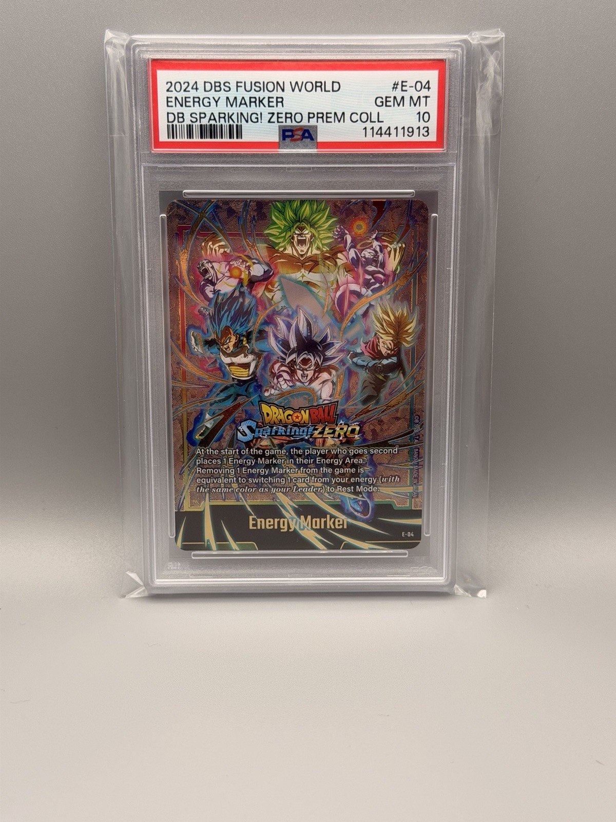 BANDAI 2024 DBS Fusion World Sparking Zero Energy Marker E-04 Foil PSA 10 BANDAI 2024 DBS Fusion World Sparking Zero Energy Marker E-04 Foil PSA 10