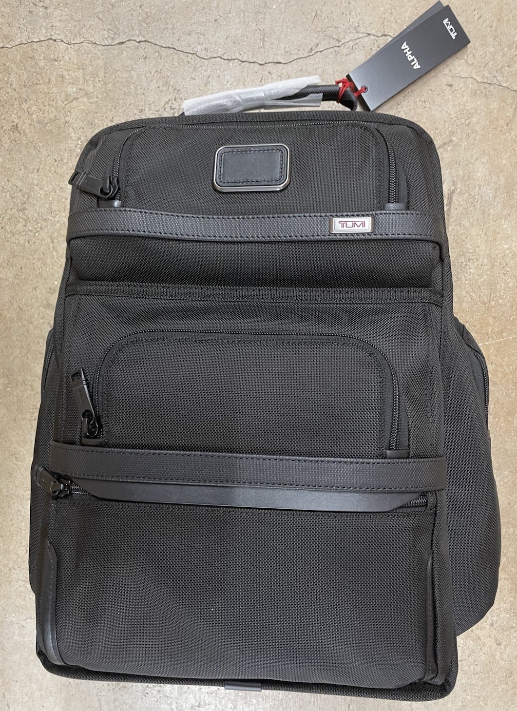 New Tumi Alpha 3 Brief Pack Black Ballistic Nylon Laptop Backpack 2603580D3