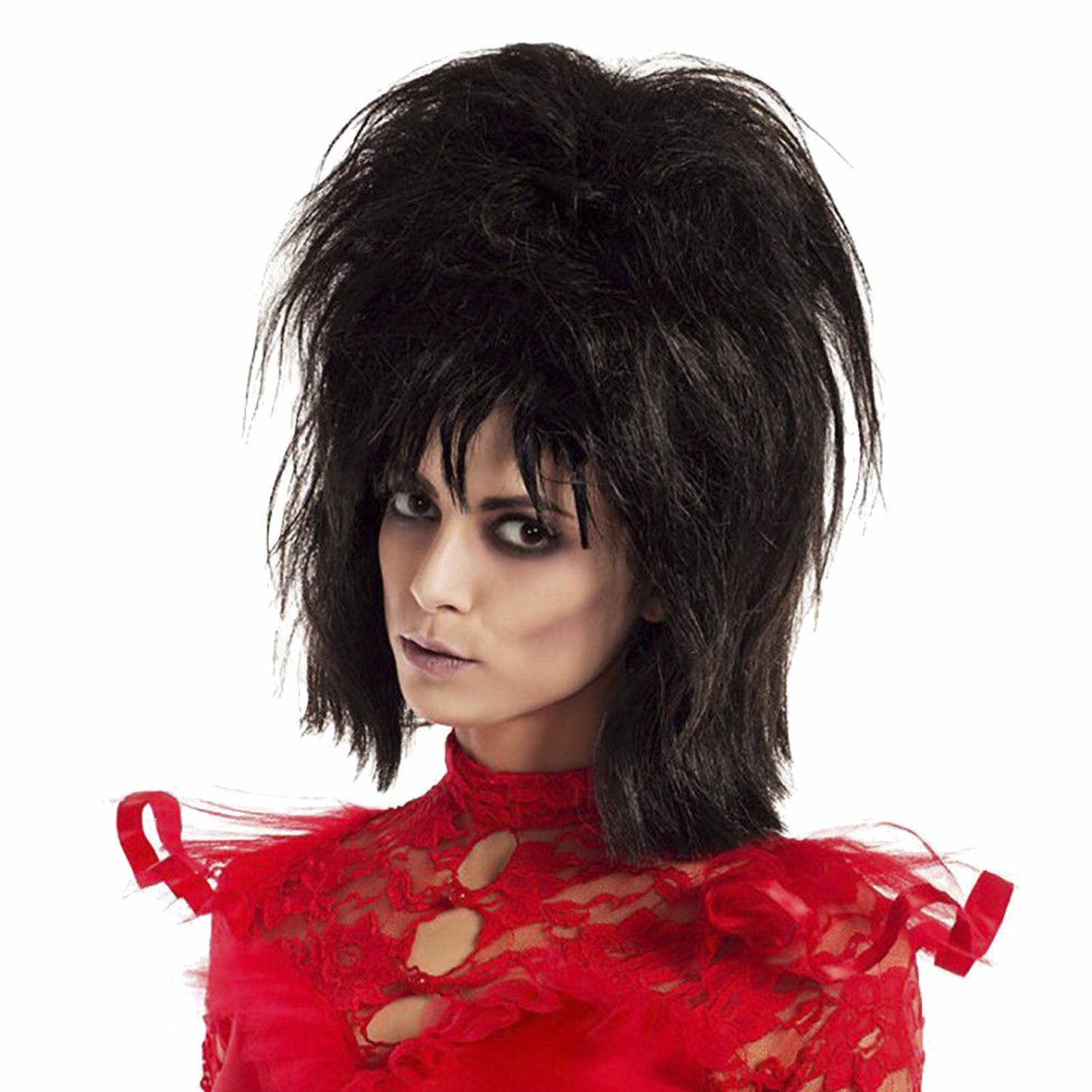 Adult Women\'s Beetlejuice Lydia Deetz Style Gothic Bride Halloween Costume Wig