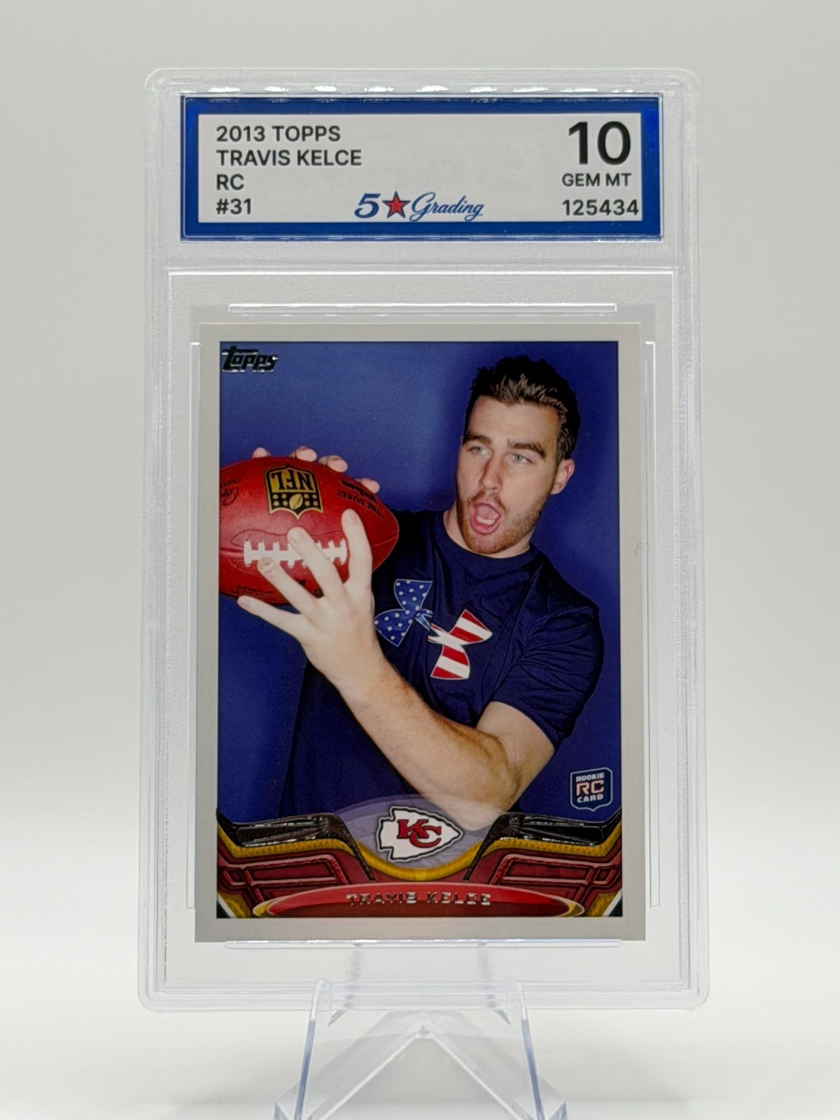 2013 Topps TRAVIS KELCE RC #31 Graded 5 Star Gem Mint 10 KANSAS CITY CHIEFS