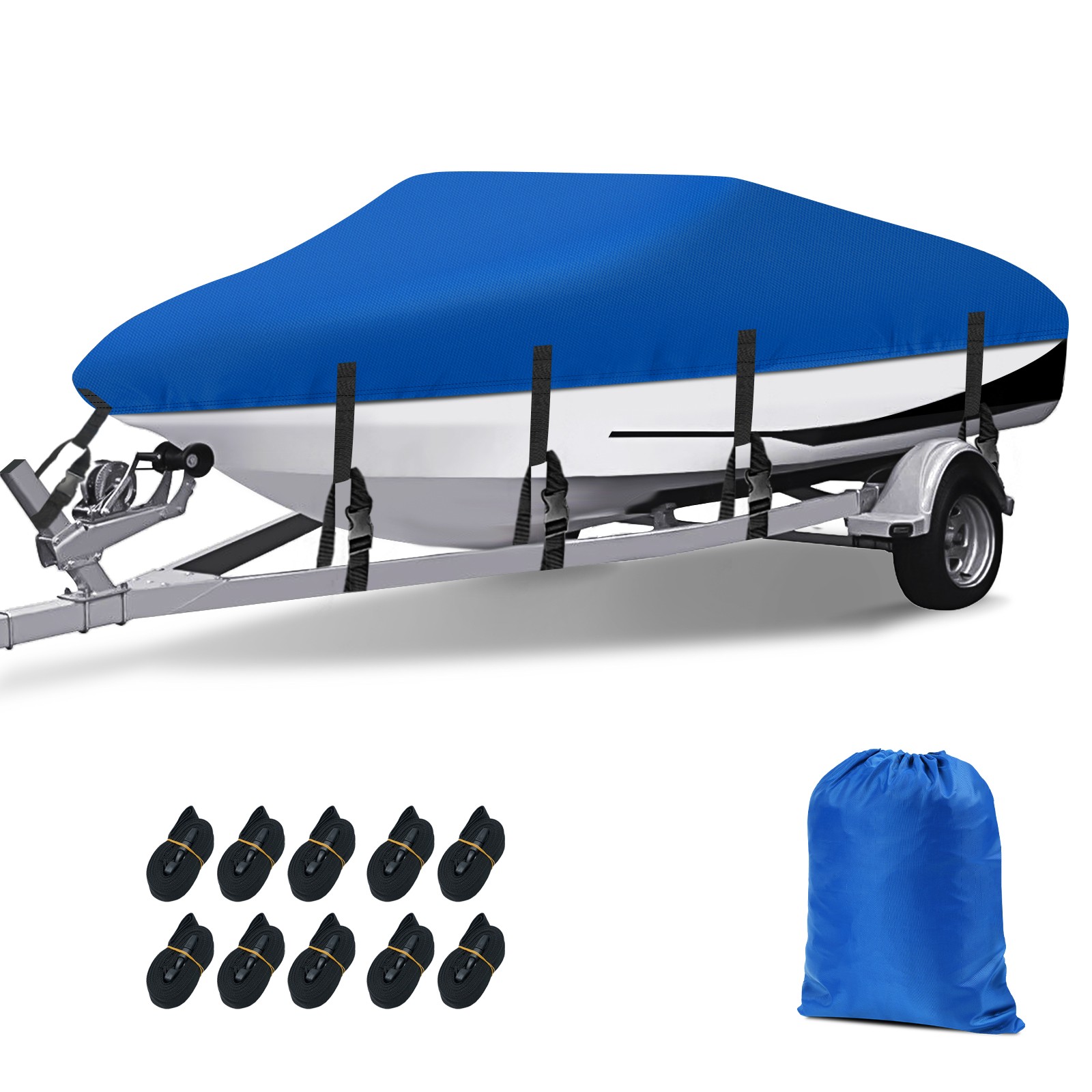 17-19FT Waterproof Heavy Duty Boat Cover Fishing Ski V-Hull Trailerable Runabout