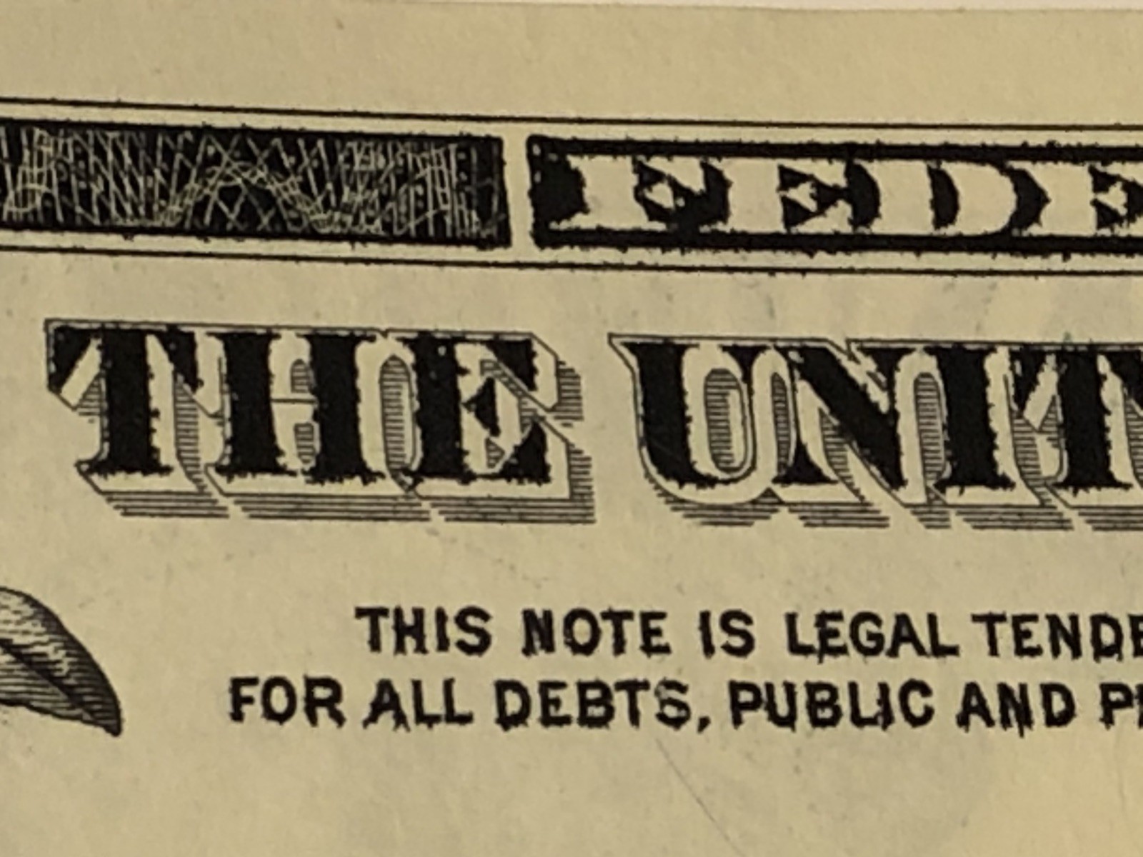 2021 Crisp $1 Dollar Bill Heavy Inking On Front, Blurry & Bleed Through On Back 2021 Crisp $1 Dollar Bill Heavy Inking On Front, Blurry & Bleed Through On Back