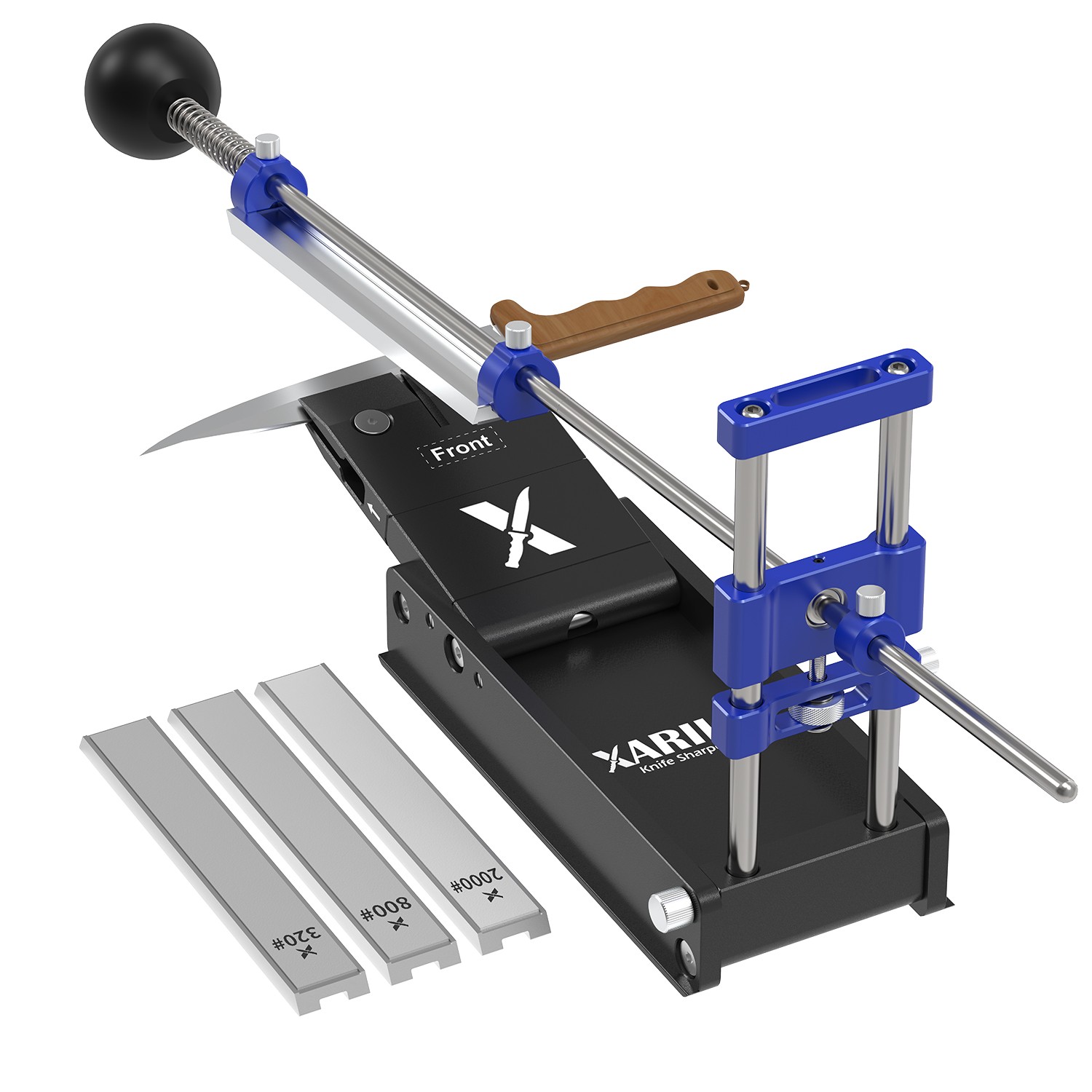 NEW XARILK Y2 Foldable Knife Sharpener System 3 Diamond Plates 320 800 2000 Grit