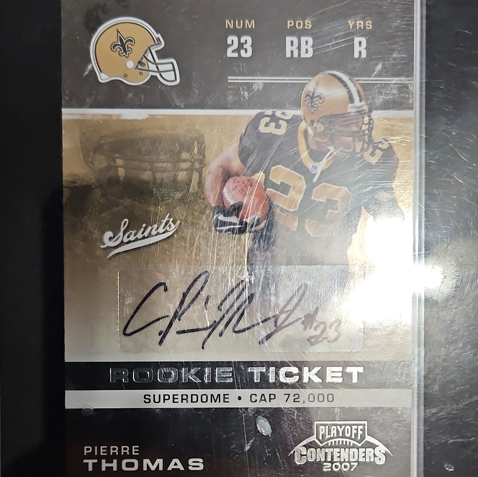 Donruss Playoff 2007 Playoff Contenders Pierre Thomas RC Auto #208 Saints Donruss Playoff 2007 Playoff Contenders Pierre Thomas RC Auto #208 Saints