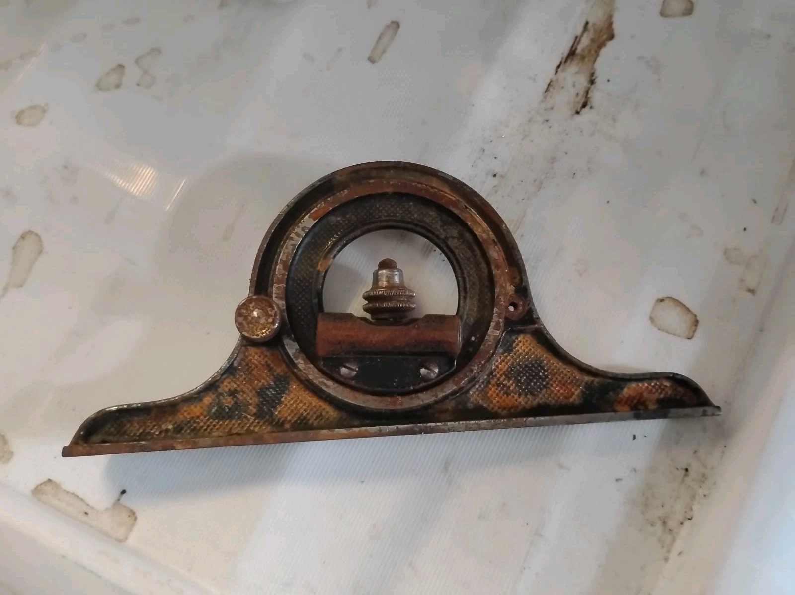 VTG Old Tool Machinist Carpenter Metal Protractor Level Vintage Antique VTG Old Tool Machinist Carpenter Metal Protractor Level Vintage Antique