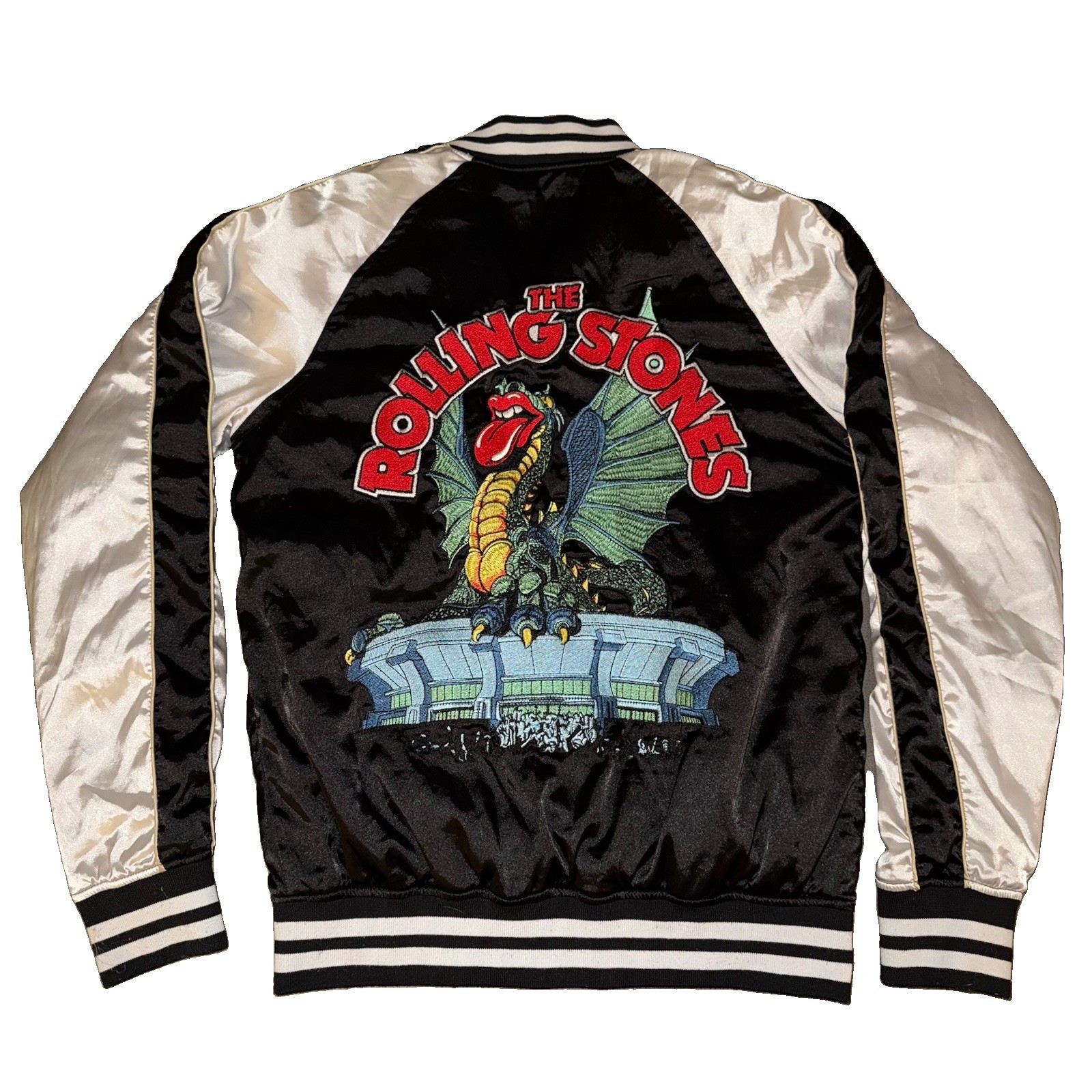 Pacsun Los Angeles The Rolling Stones Satin Black Jacket Men\'s Size Small 2016