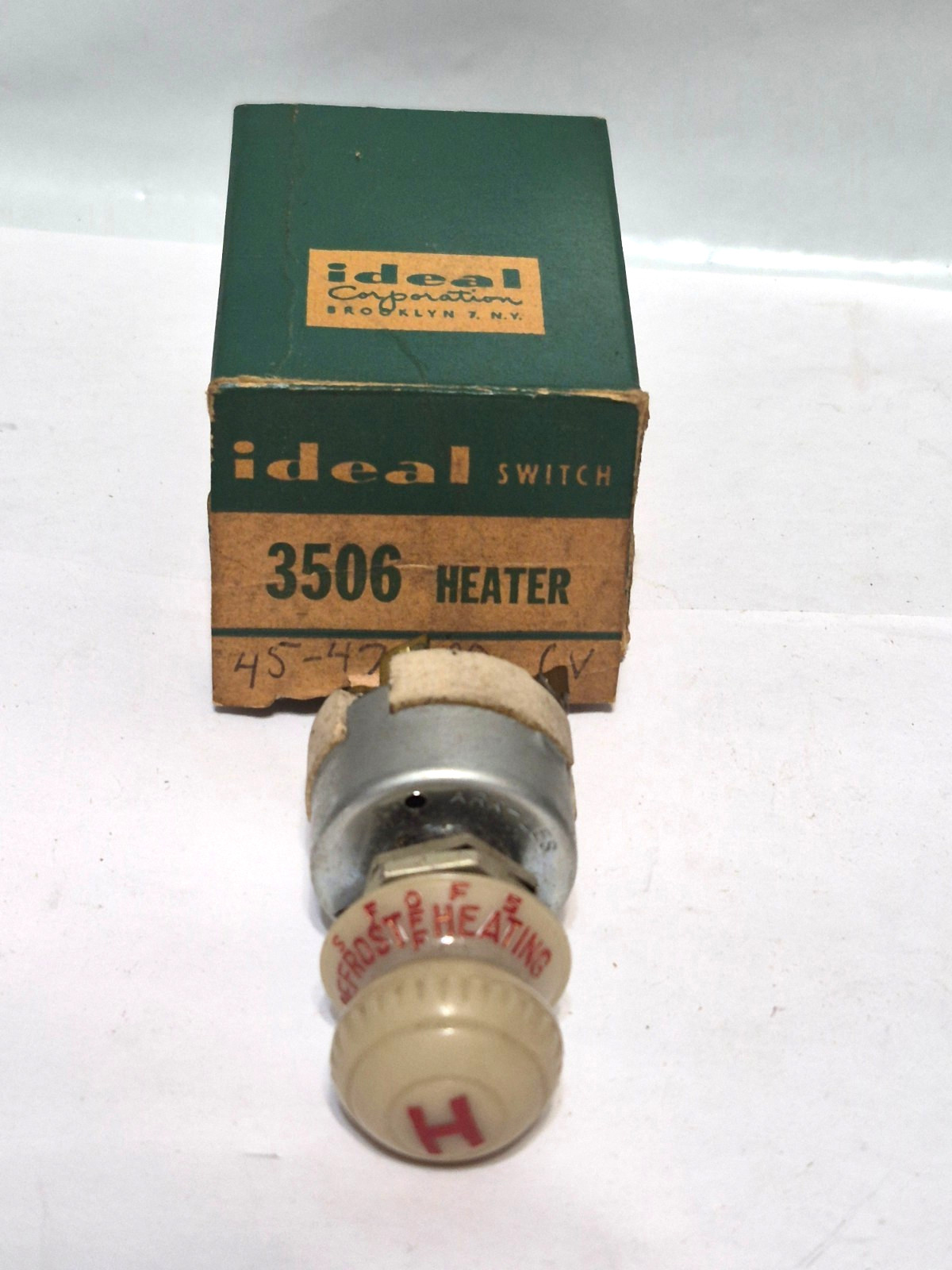 VINTAGE ARK-LES / IDEAL HEATER DEFROSTER FAN SWITCH, #3506 VINTAGE ARK-LES / IDEAL HEATER DEFROSTER FAN SWITCH, #3506