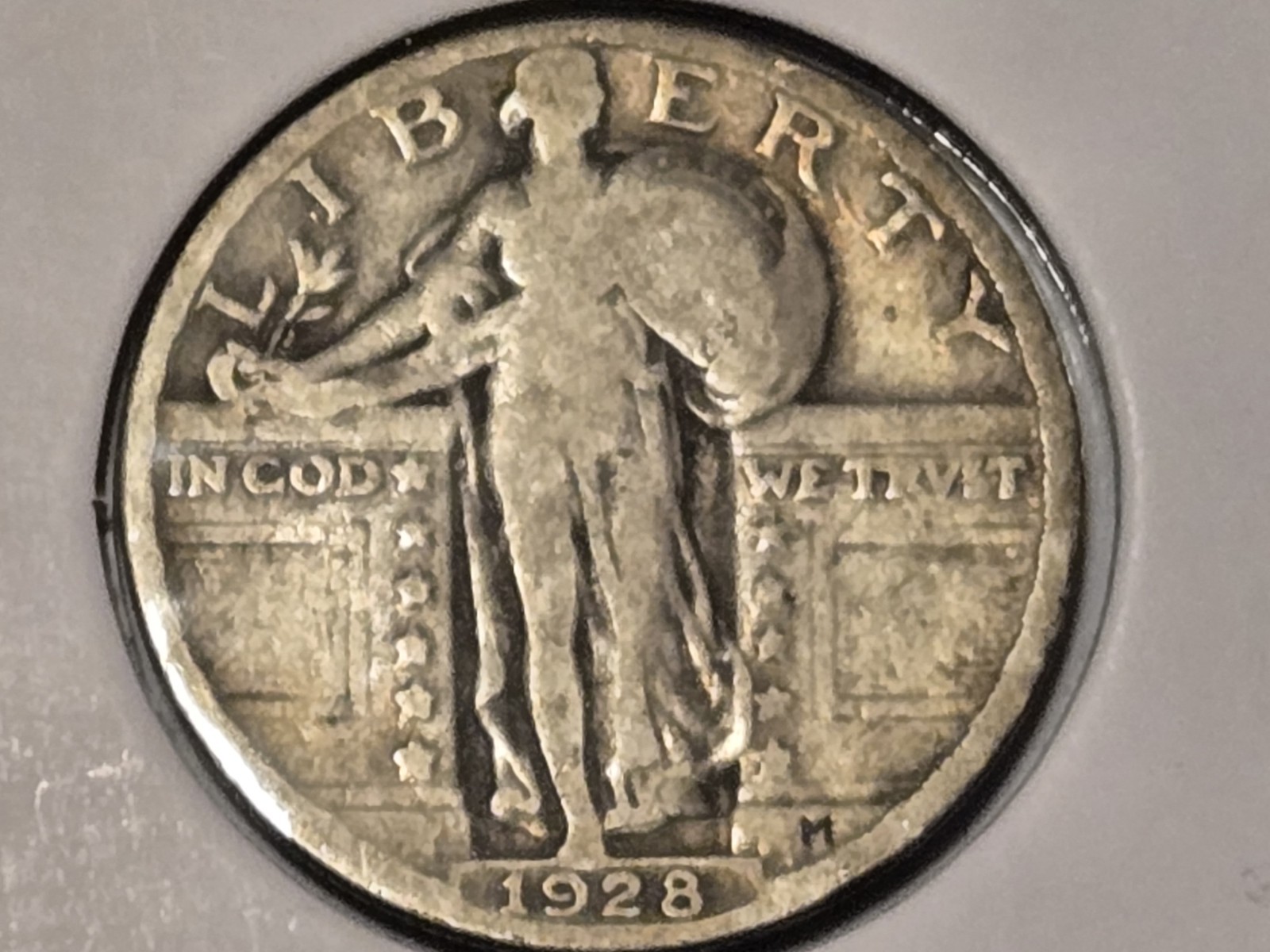 1928 Philadelphia Mint Standing Liberty Quarter 90% Silver Coin - VG