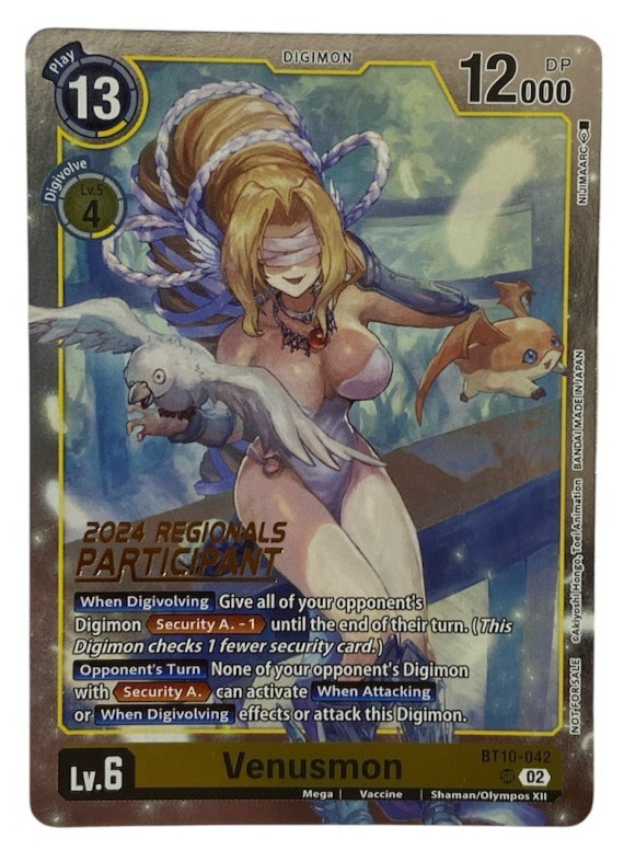 Digimon Venusmon BT10-042 SR 2024 Regionals Participant Alternative Art CCG Digimon Venusmon BT10-042 SR 2024 Regionals Participant Alternative Art CCG