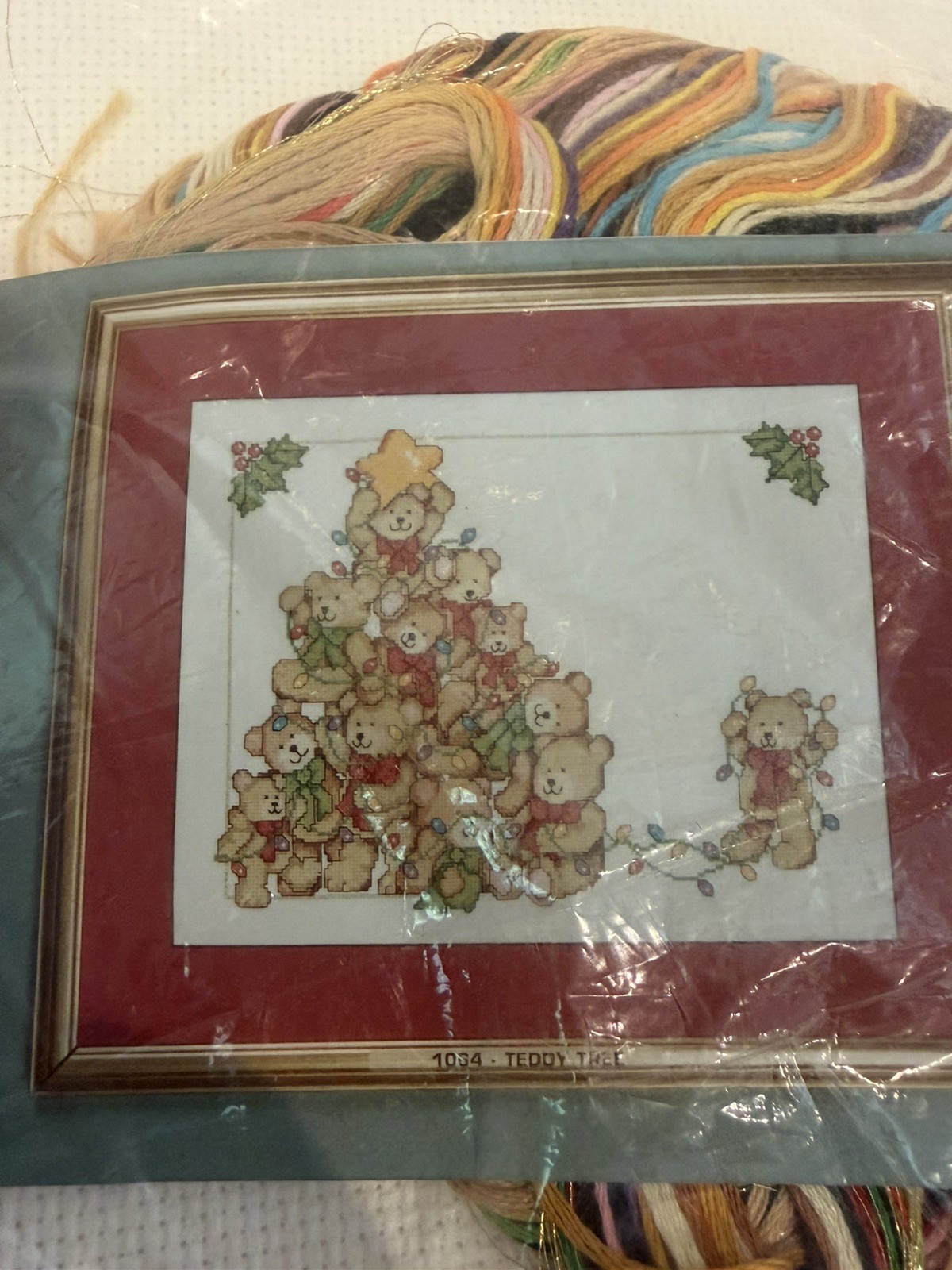 Vtg CHRISTMAS TEDDY BEAR TREE Counted Cross Stitch Kit Design Works #1064 sealed