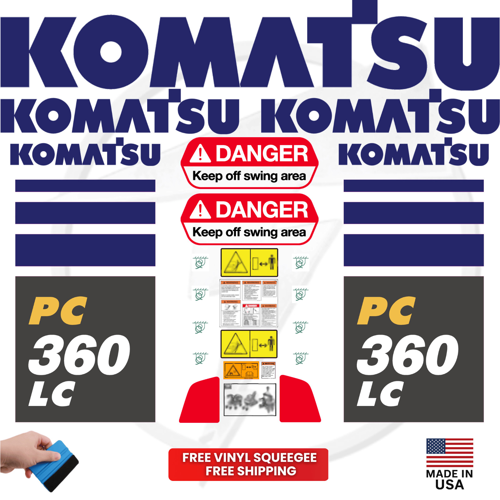 Fits Komatsu PC360LC Decal Kit Excavator Stickers -  - 3M Vinyl
