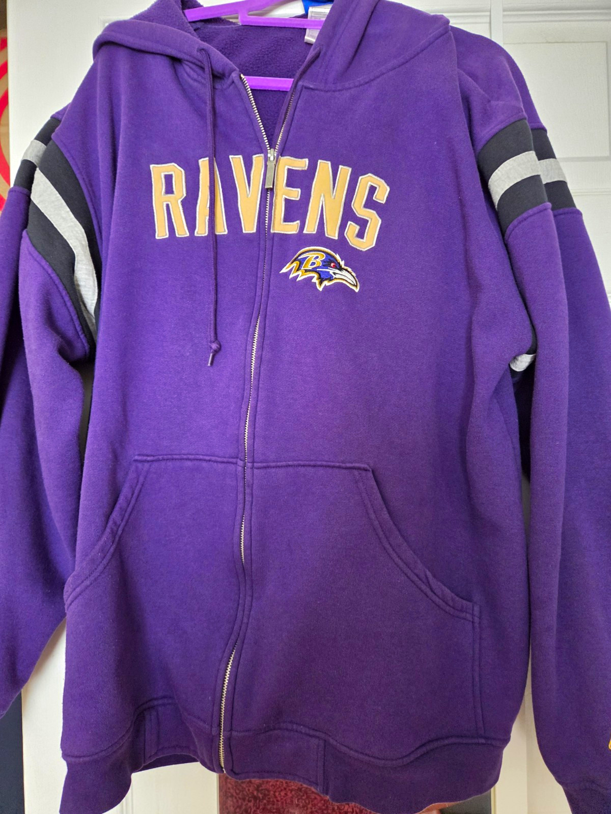 Reebok NFL Baltimore Ravens Purple Full-Zip Hooded Sweatshirt Hoodie