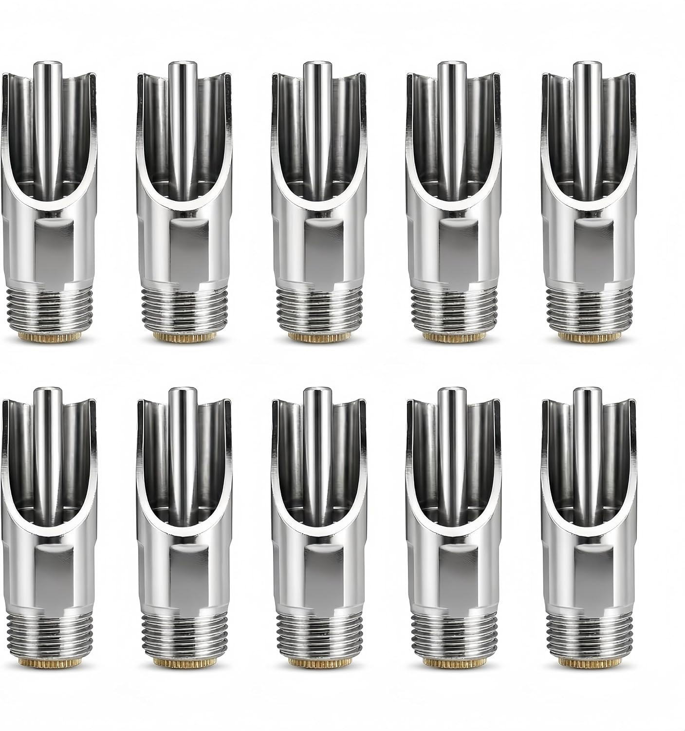 10 Pack Stainless Steel Pig Nipple Waterers 1/2\