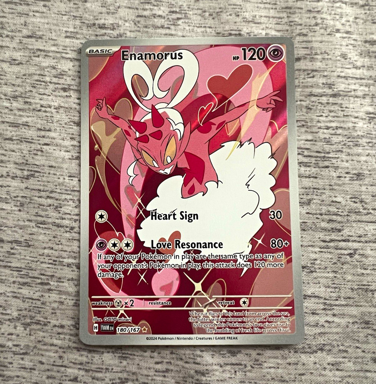 Pokemon TCG Enamorus 180/167 SV06 Twilight Masquerade Illus Rare Holo EN 2024 NM