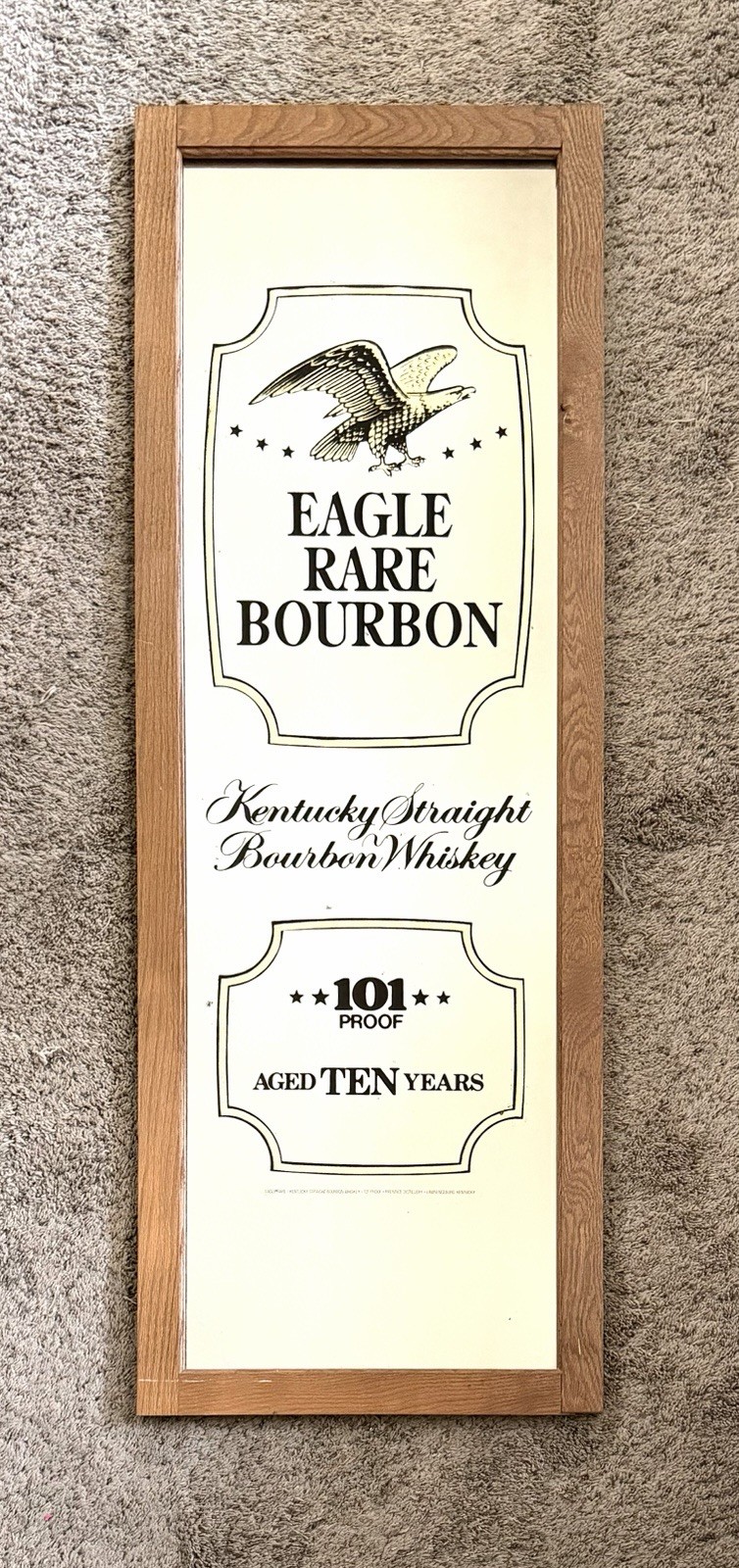 1977 Eagle Rare Bourbon Framed Mirror Buffalo Trace Distillery 18” x 49” RARE 1977 Eagle Rare Bourbon Framed Mirror Buffalo Trace Distillery 18” x 49” RARE