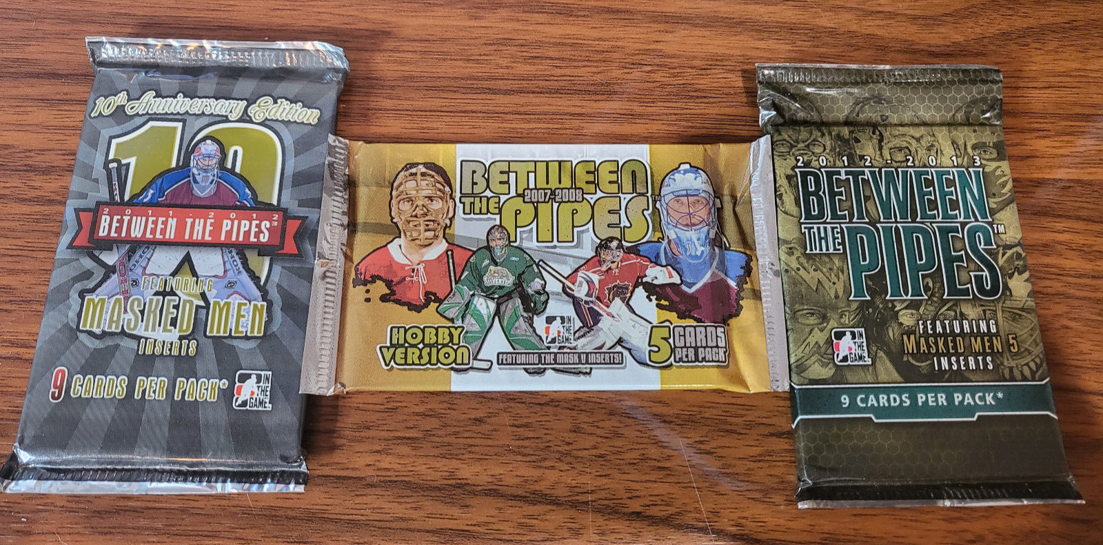 2007-08, 2011-12, 2012-13 In the Game - Between The Pipes hockey 3 pack special 2007-08, 2011-12, 2012-13 In the Game - Between The Pipes hockey 3 pack special