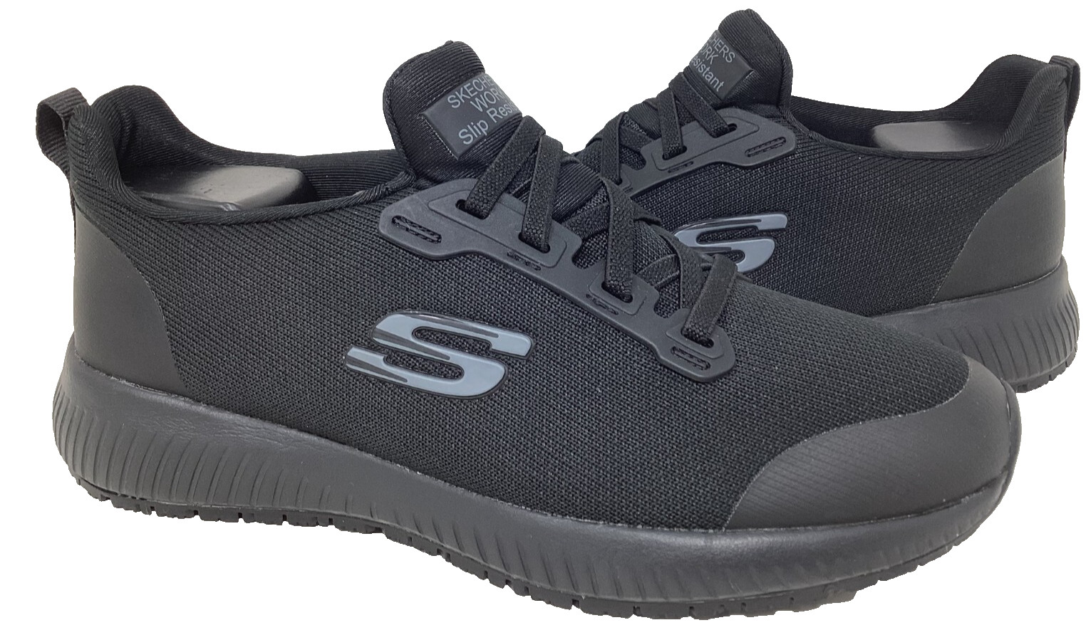 Skechers Women's Work Squad Slip Resistant Slip On Blk Shoes Size:8 187M