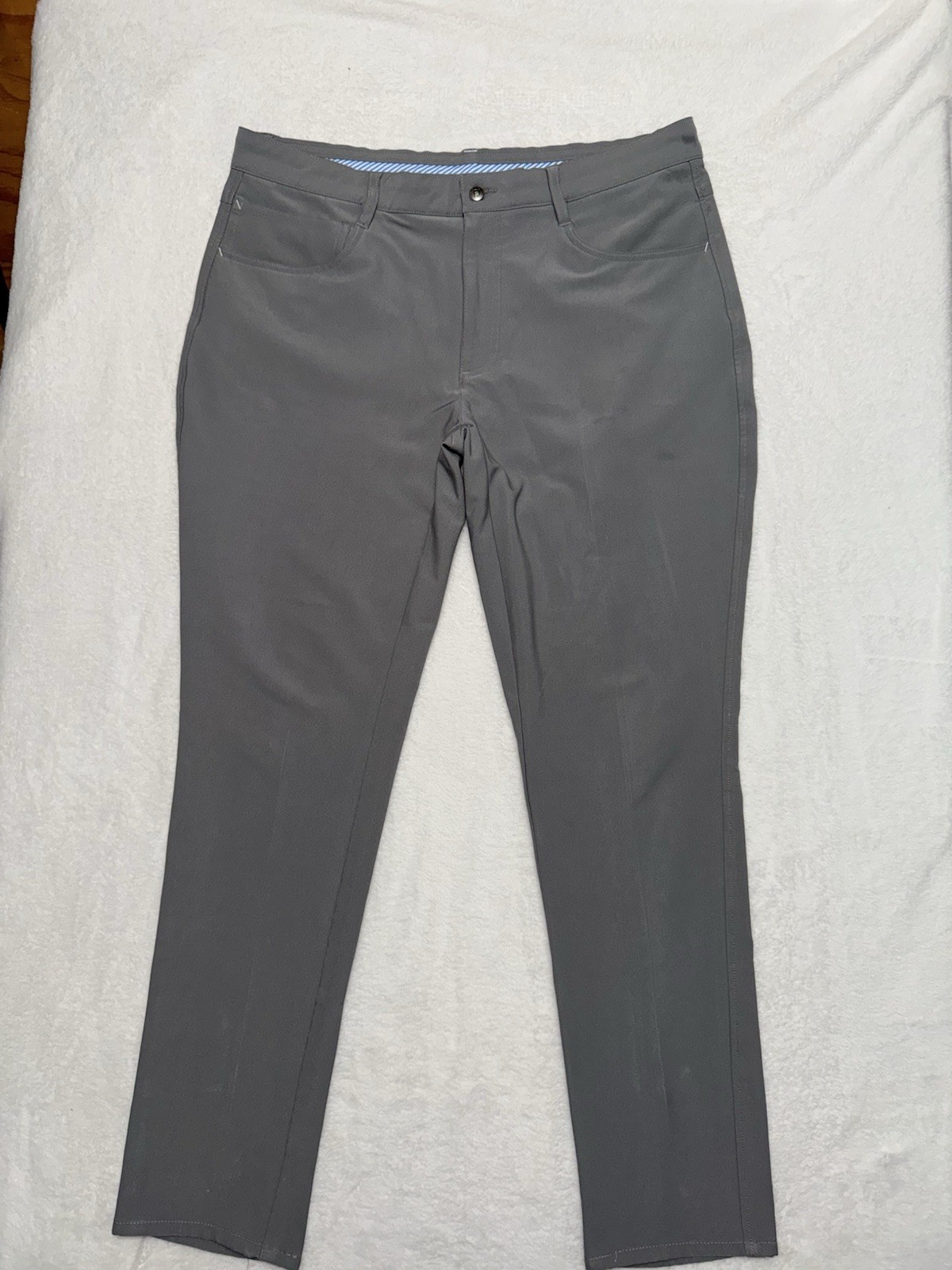 FootJoy Mens Golf Tour Fit Golf Pant Light Grey Moisture Wicking Stretch Sz 36