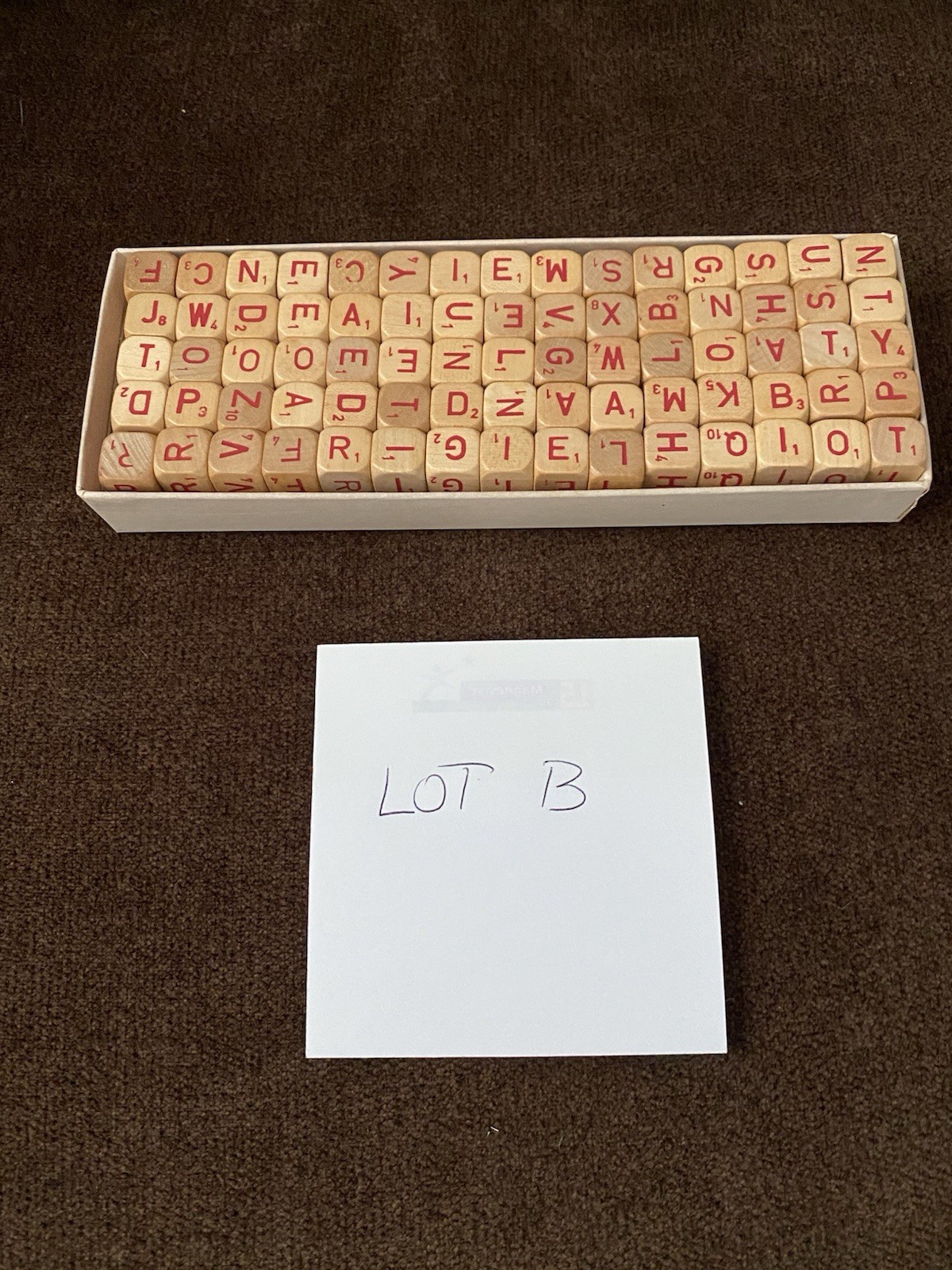 75pc Vintage RSVP Scrabble Replacement Pieces 1966 Wooden Letter Dice Cubes