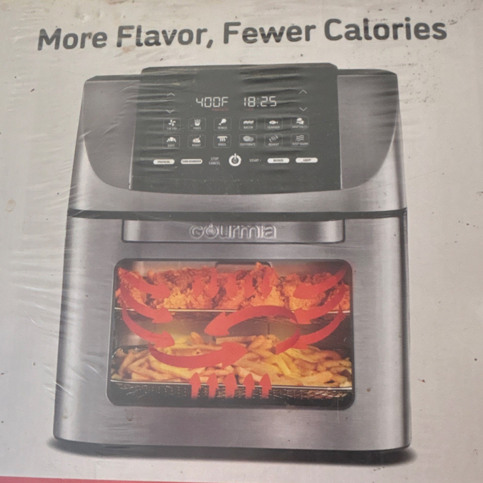 Gourmia GAF1220 Stainless Steel Air Fryer 12 One-Touch Functions Digital Display