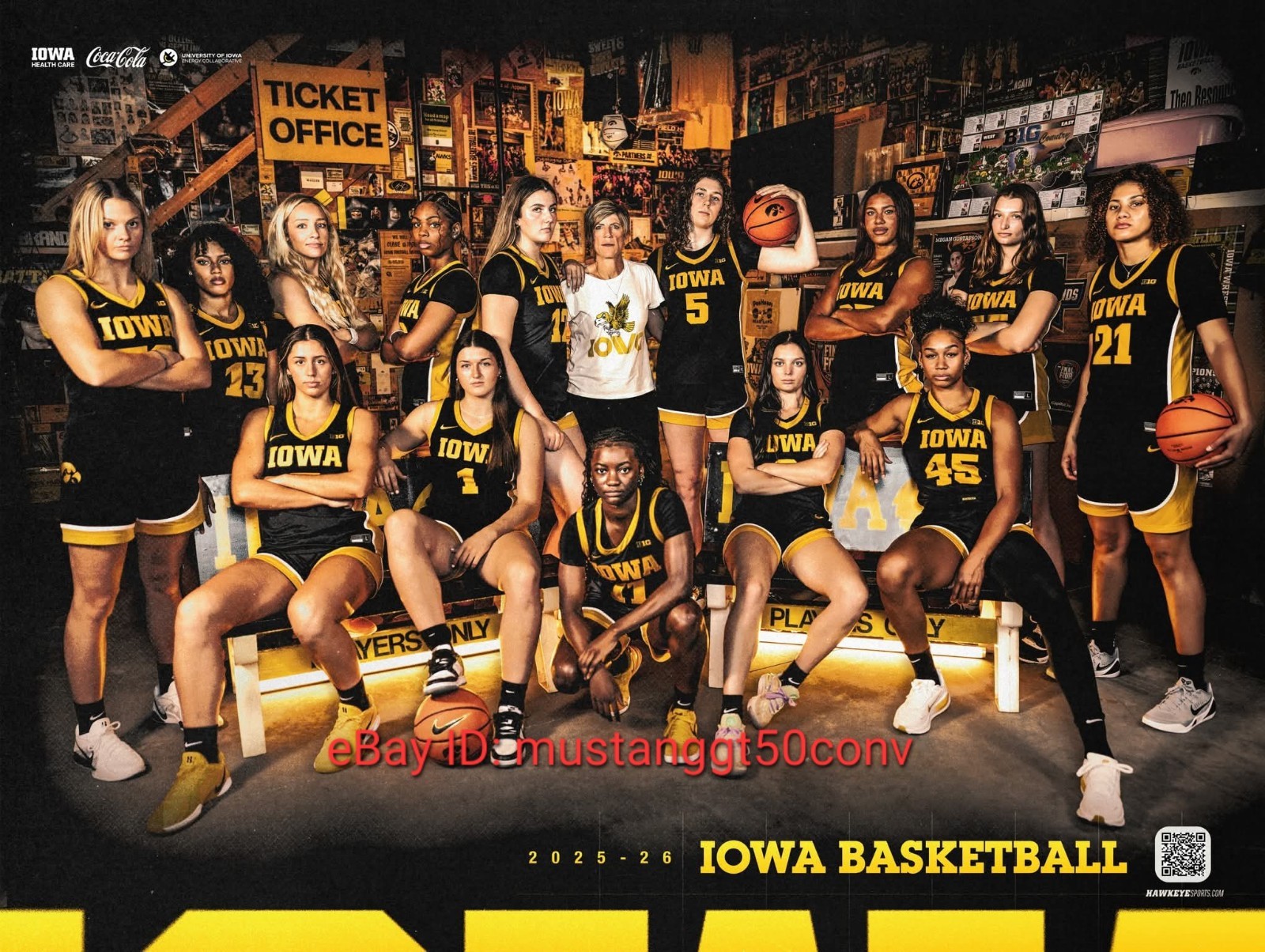 2025-2026 IOWA HAWKEYES Women's Basketball Team Official Poster *FAST SHIP*