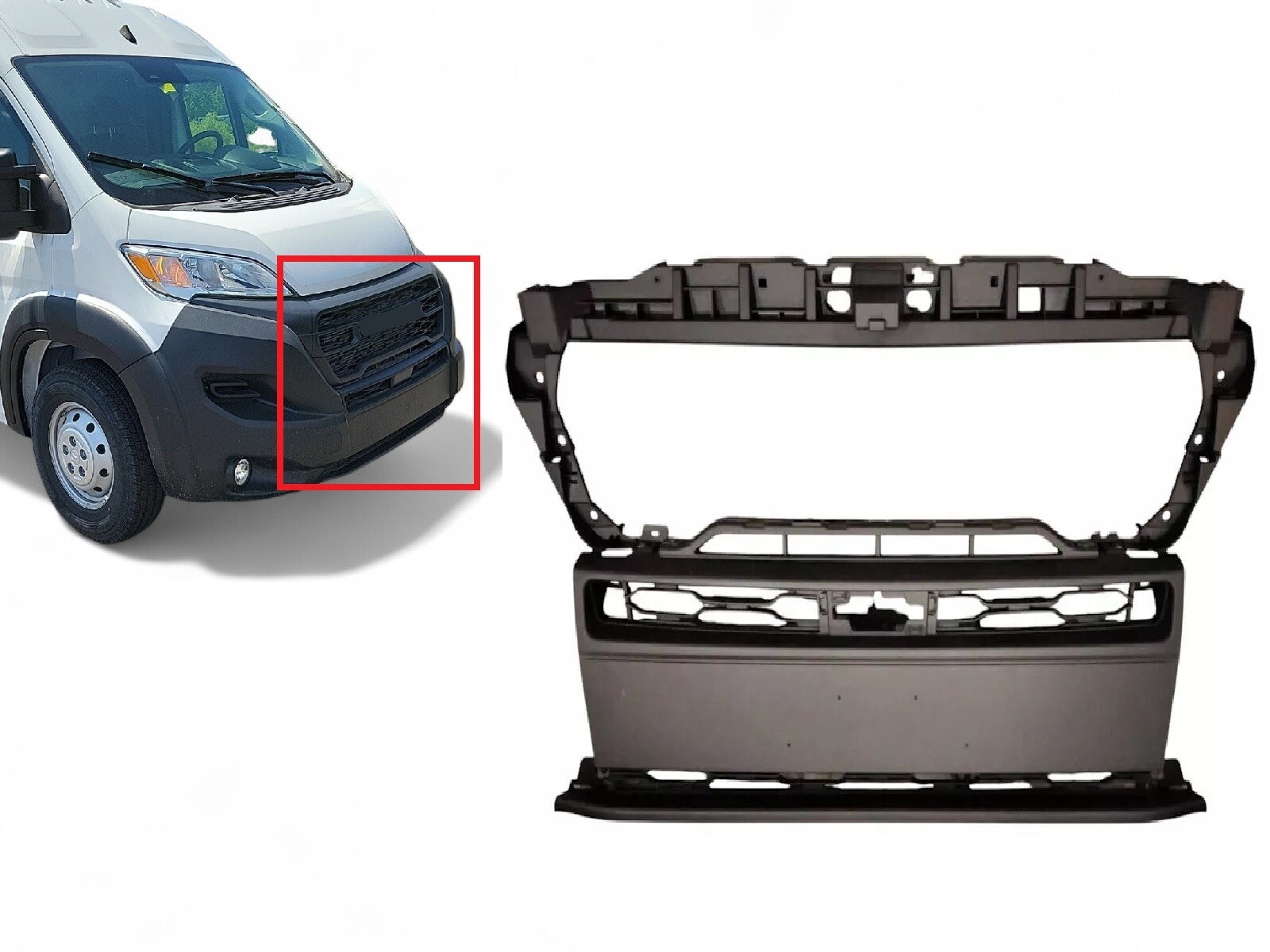 Fits 2023 2026 Ram Promaster 1500 2500 3500 Front Bumper Center Middle Cover
