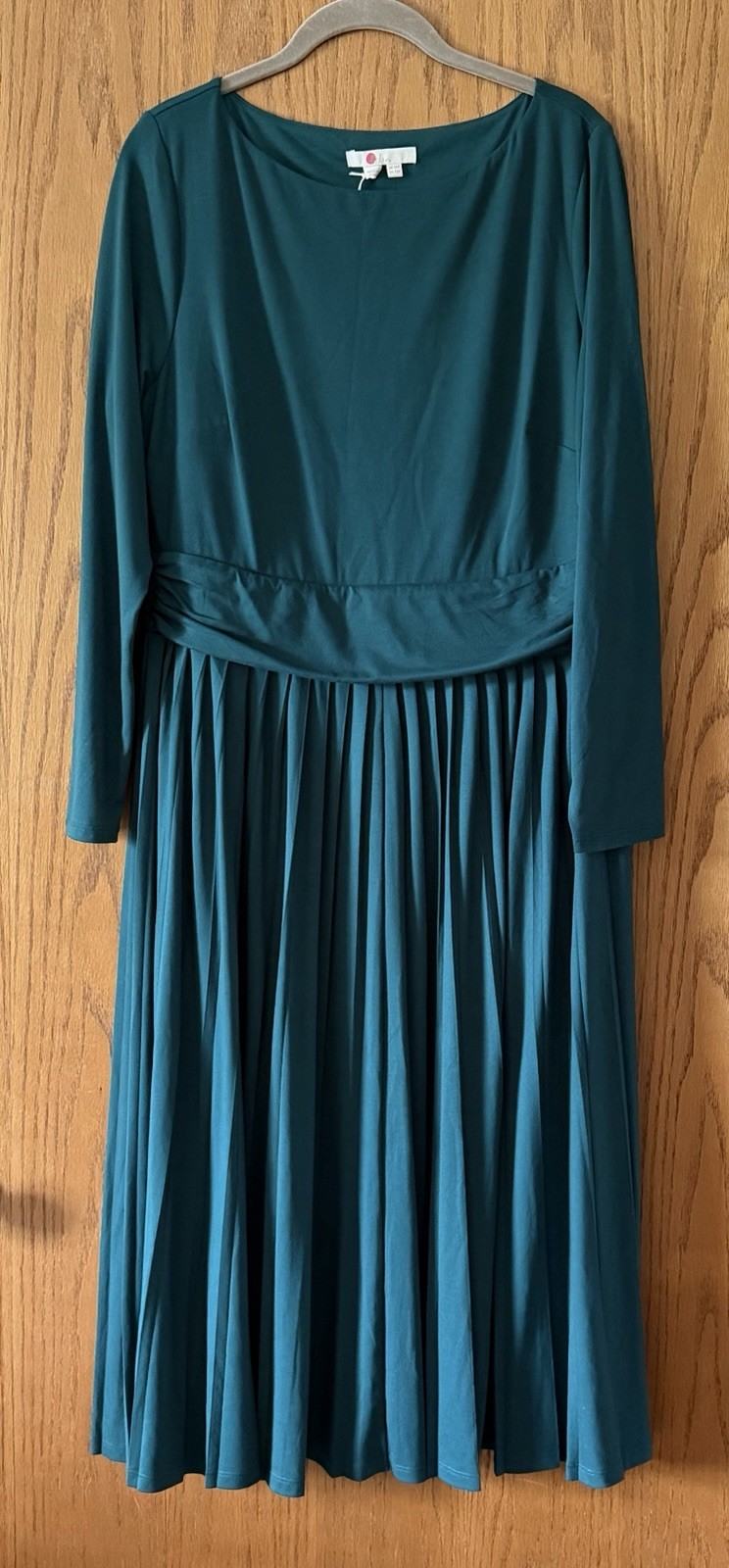 Boden Women’s Catherine Green Pleated Jersey Midi Dress JO748 US 12 Modest