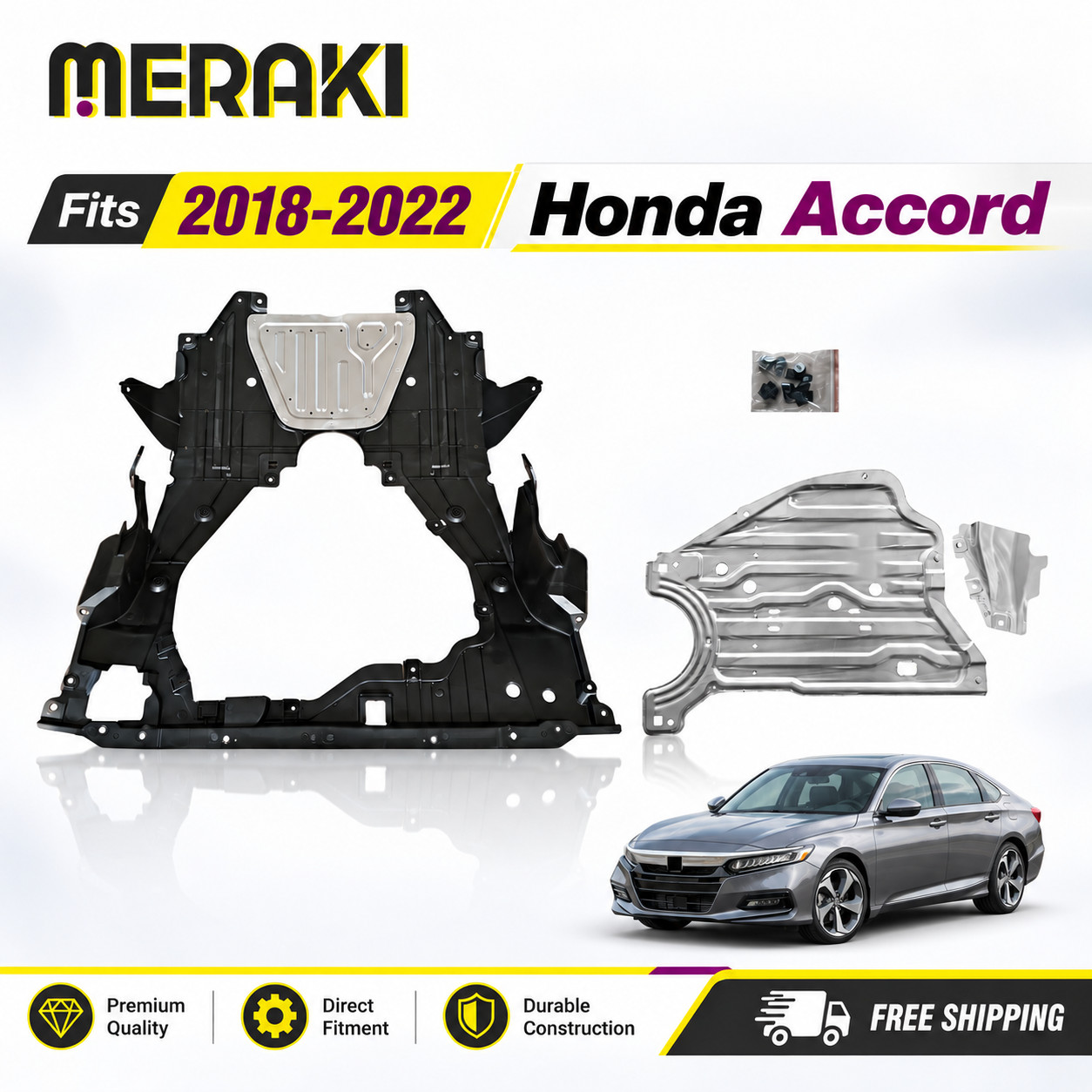 Fits 2018-2022 Honda Accord Under Engine Cover Lower Splash Shield 74110TVAA00