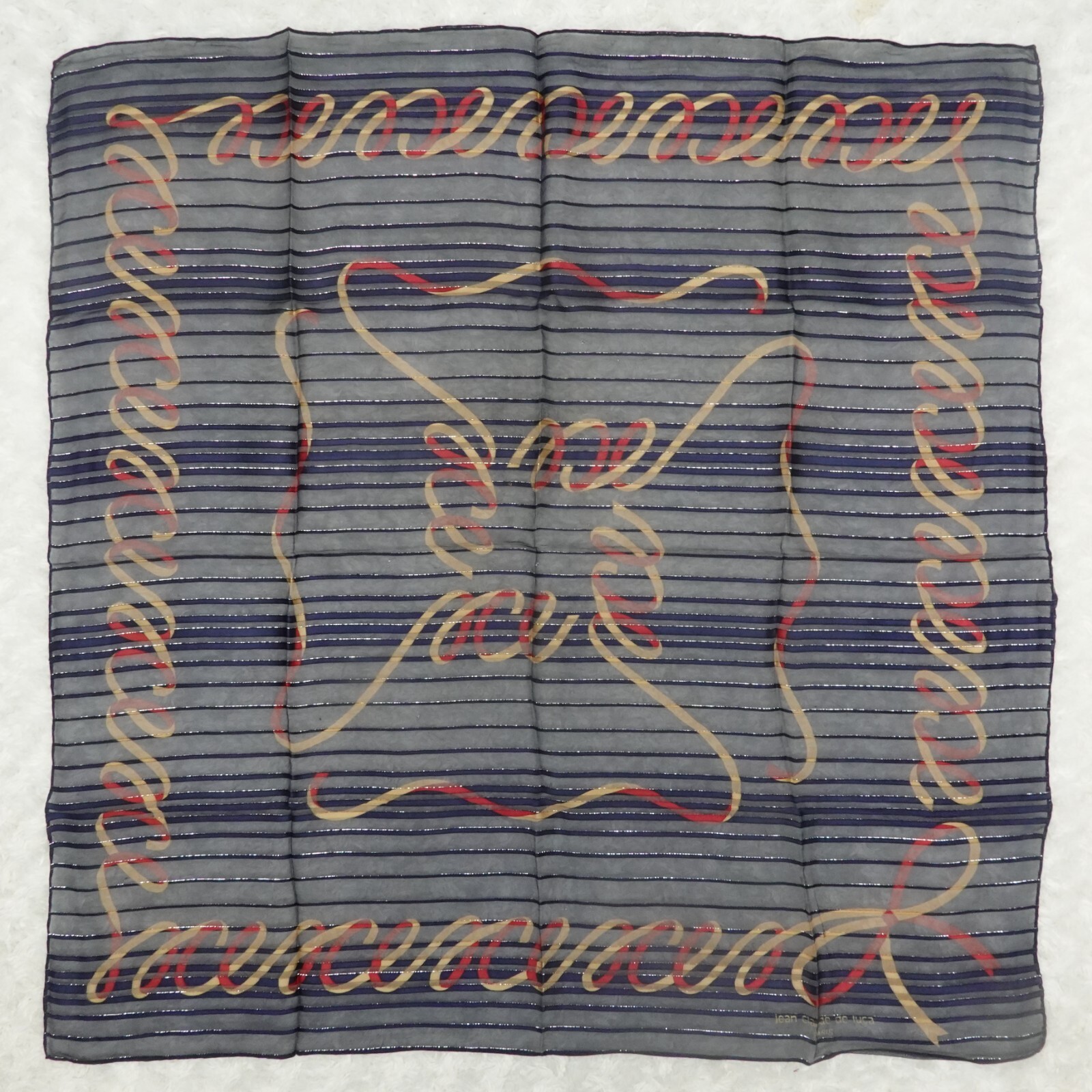 JEAN CLAUDE DE LUCA Blue Thin Silk Scarf Scarves 29\