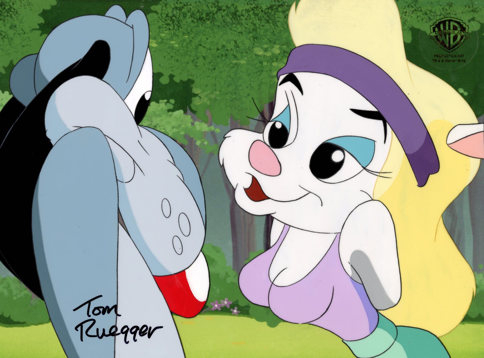 Animaniacs-Original Prod Cel/Drawing-Minerva/Wilford-Meet Minerva-Signed Ruegger