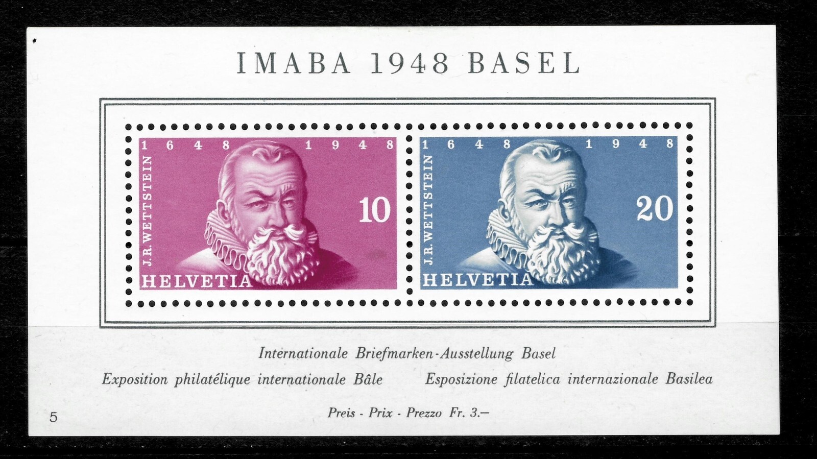 Swiss switzerland 1948 ☀  International Philatelic Exhibition, Basel   ☀ MH*