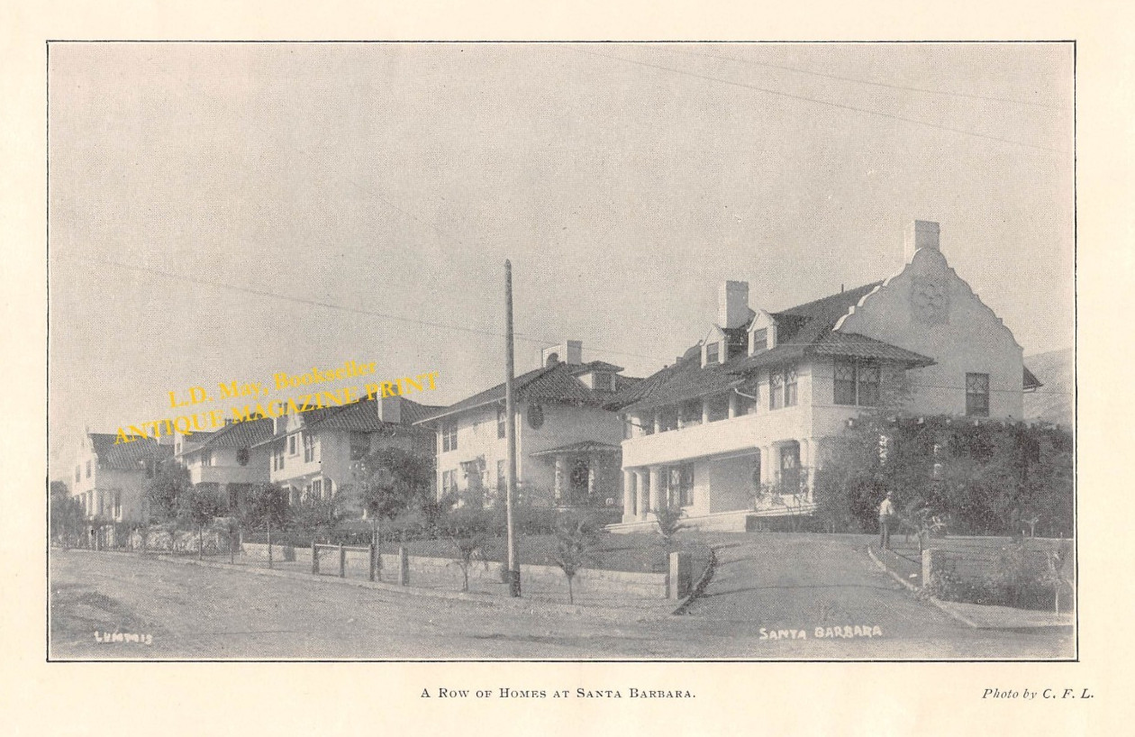 rare original 1902 half-tone print Santa Barbara CA 