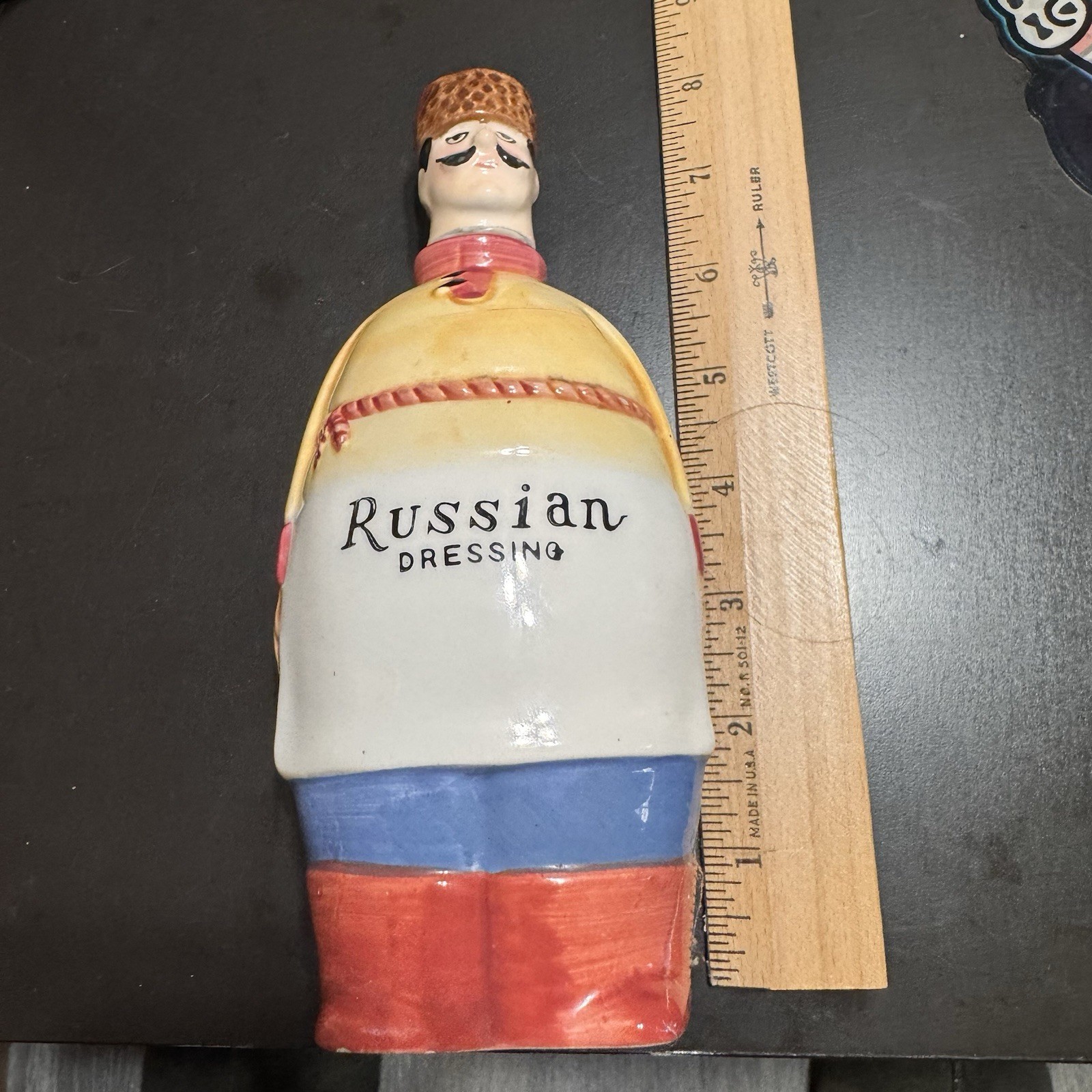 Vintage Chadwick Russian Salad Dressing Figural Bottle Made in Japan