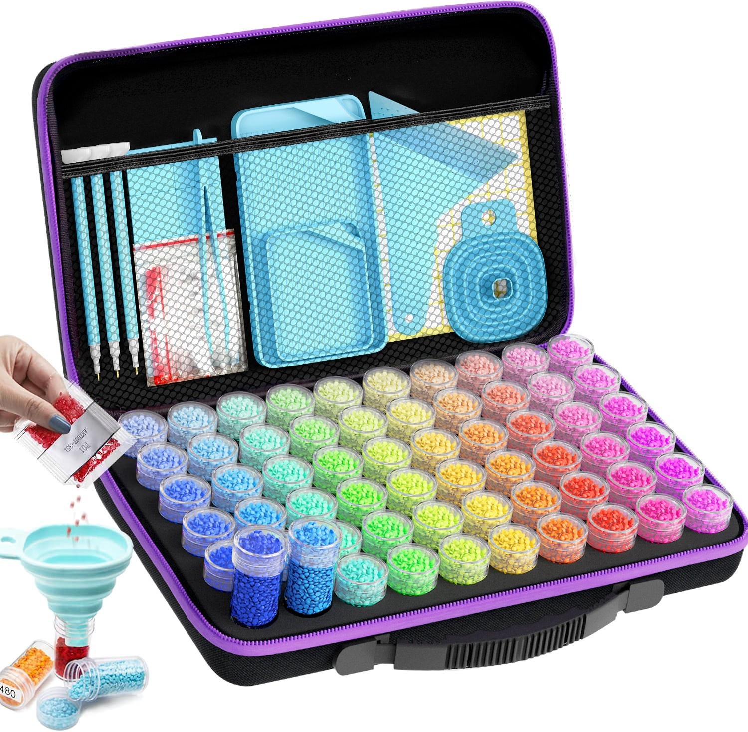 ARTDOT Diamond Art Storage Container  Kits Diamond Painting Accessories 60 Slots