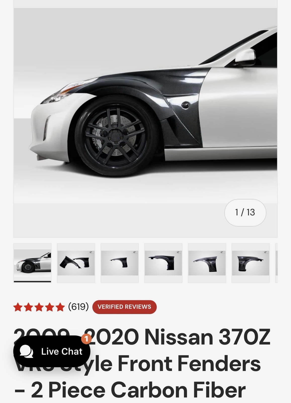 Carbon Creations VRS Carbon Fiber Front Fenders 2009-2020 Nissan 370Z
