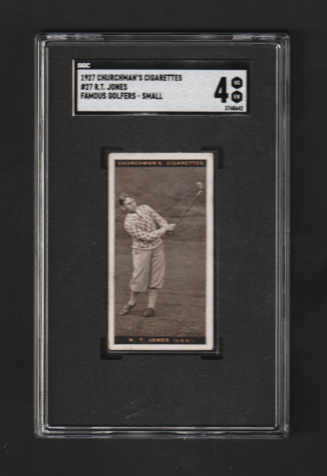 WOW 1927 Churchman\'s Small Famous Golfers ~~ RT Bobby Jones #27 ~~ SGC 4 WOW 1927 Churchman\'s Small Famous Golfers ~~ RT Bobby Jones #27 ~~ SGC 4