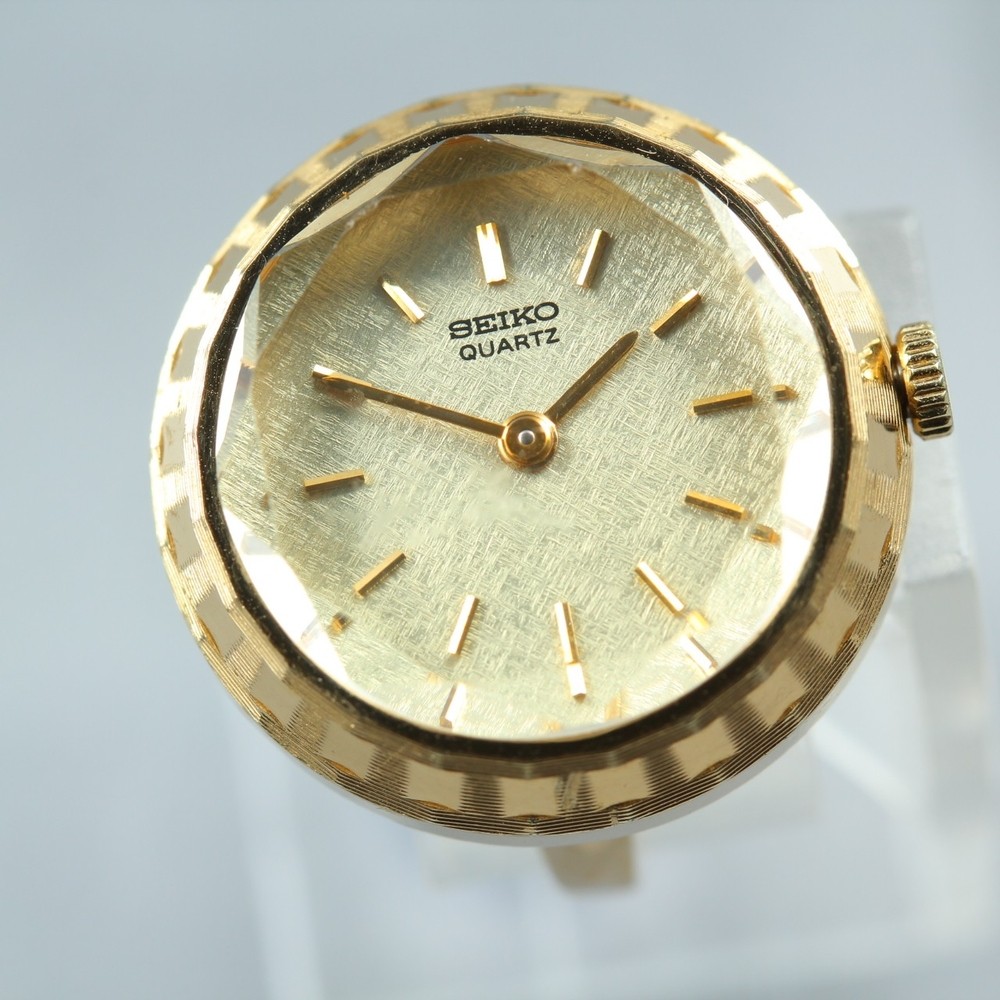 Near MINT SEIKO Fancy Series 1400-0620 Gold Ladies Ring Watch 1980