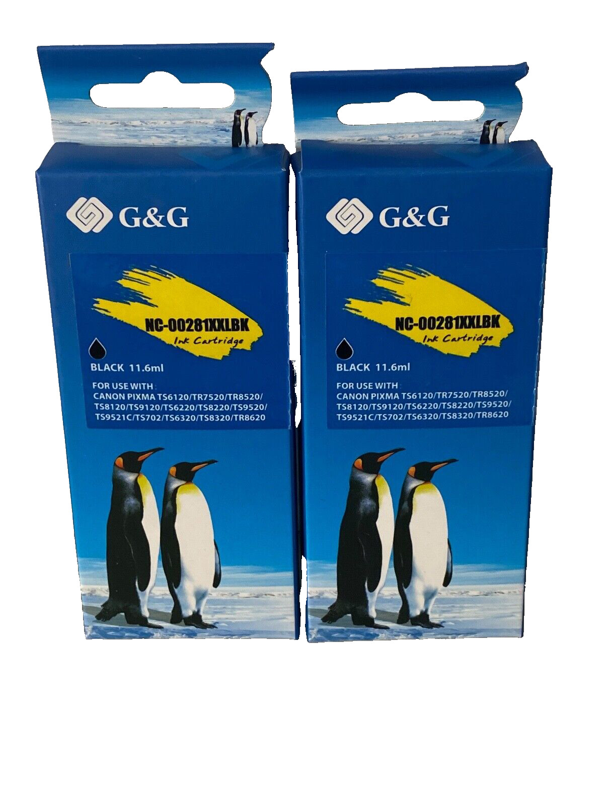 (2) G &G Ink Cartridges NC-00281XXL BK Black Ink NEW