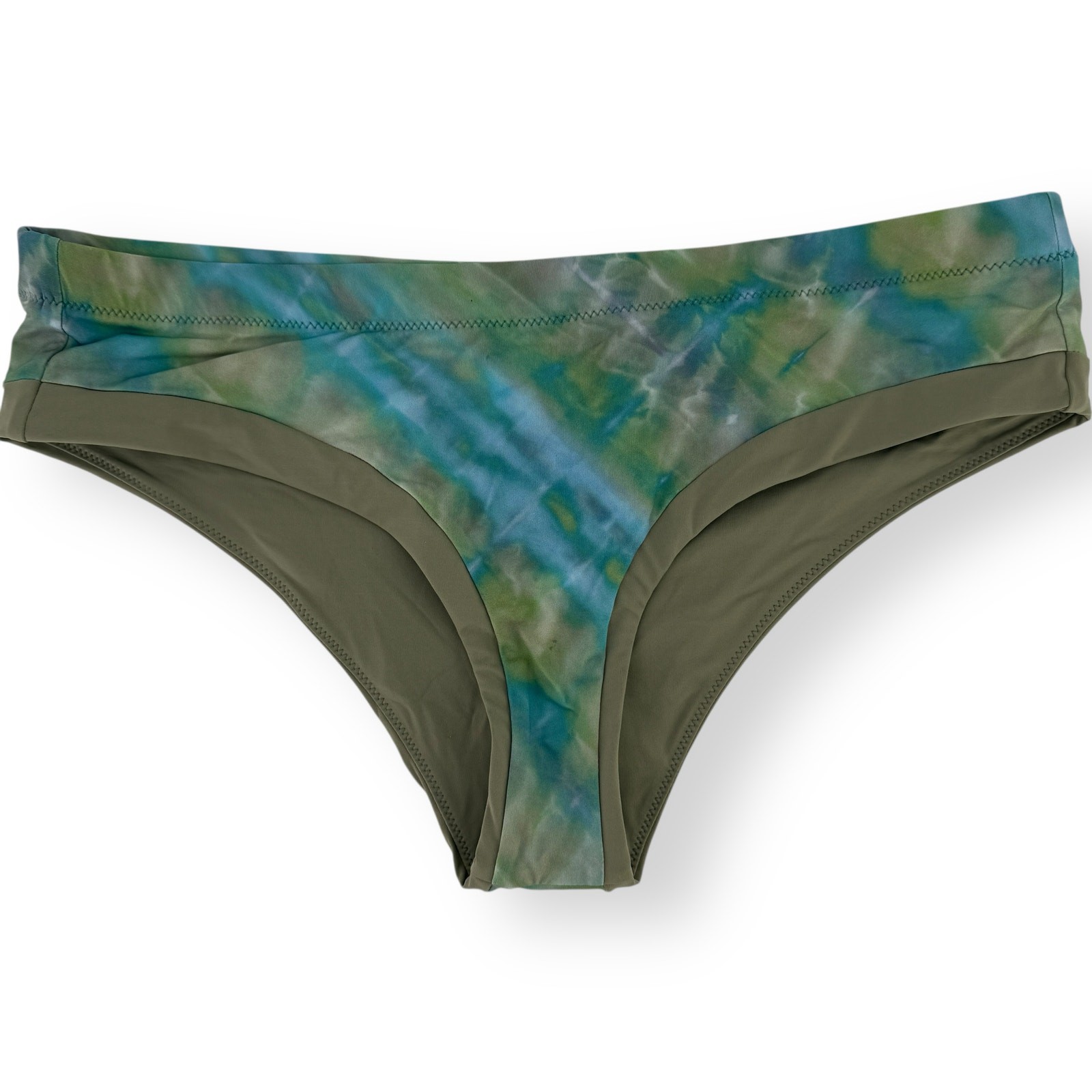 Prana Upswell Cheeky Bikini Bottoms Sz Medium Mirage Swim Bathing Suit Green